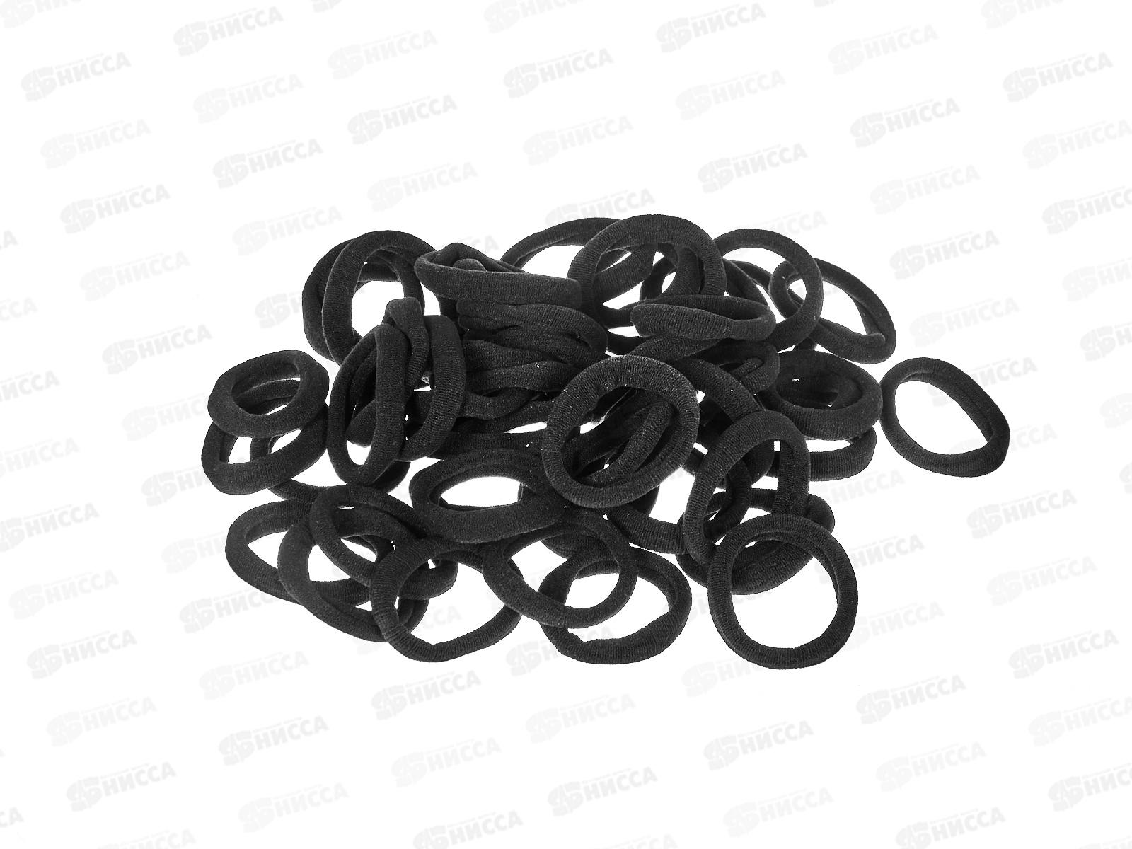 Резинка д/волос 4см черная в банке №10411 (уп 50шт)