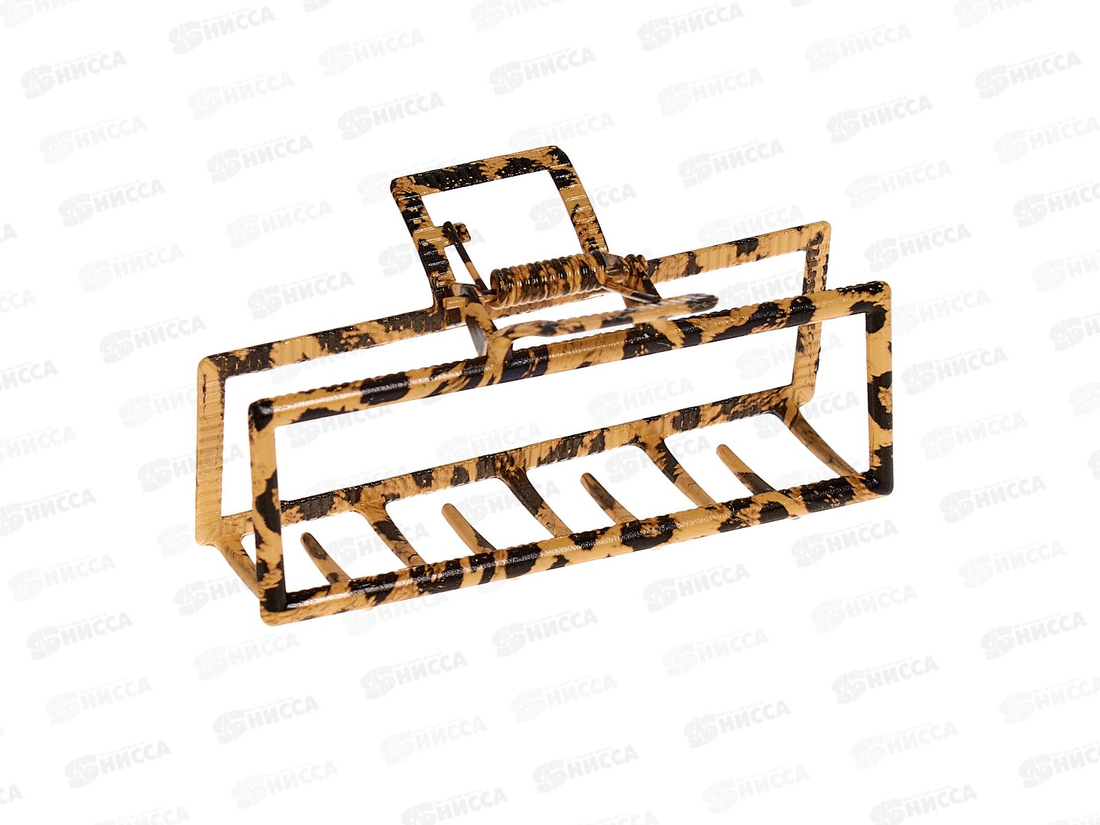 Pretty Girl Заколка для волос 24-15001-2 Леопард прямоугольник 9см *12