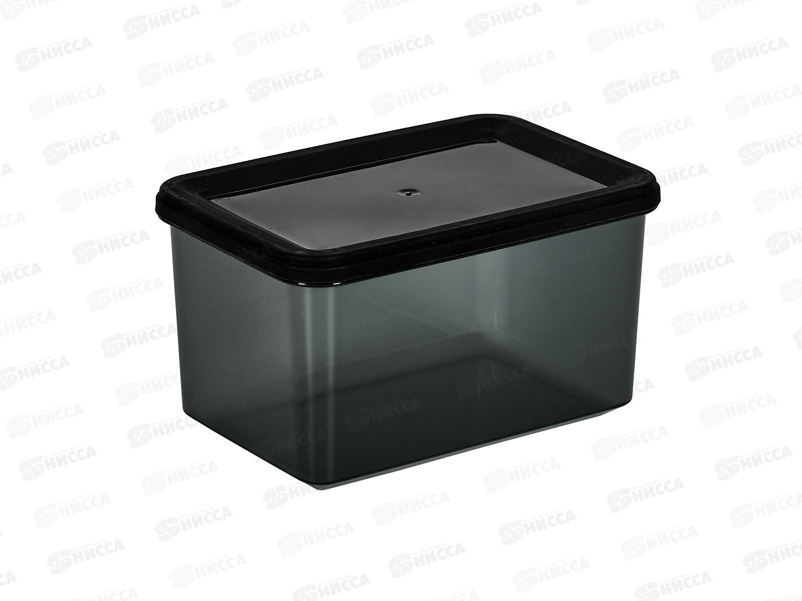 Банка д/сып прод 0,55л &quotPlast Team&quot прямоуг Блэк РТ170610621 *30