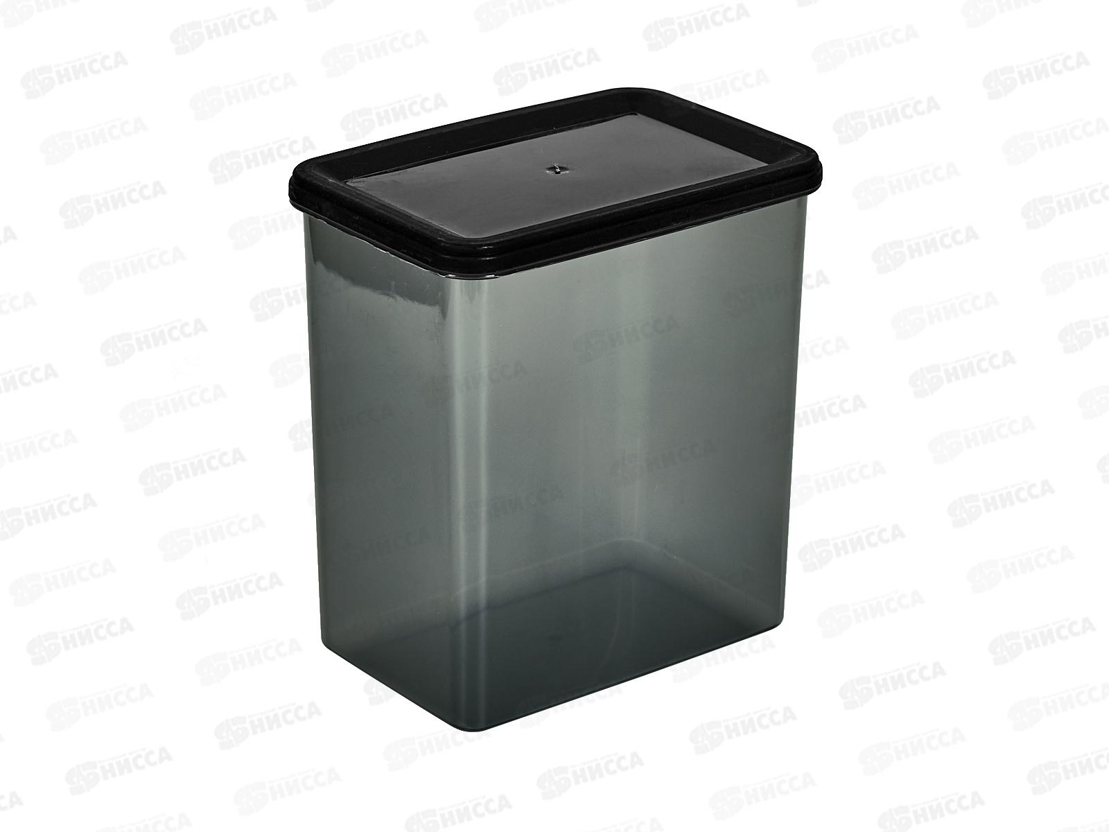 Банка д/сып прод 1,1л &quotPlast Team&quot прямоуг Блэк РТ170710621 *10