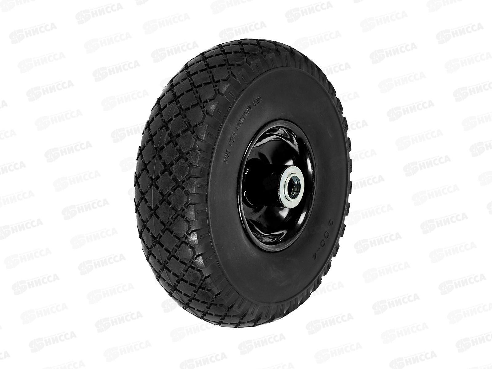 Колесо д/тач PU1002 размер 10"х 3,00-4 20/95мм диск сварной, пу черный *10