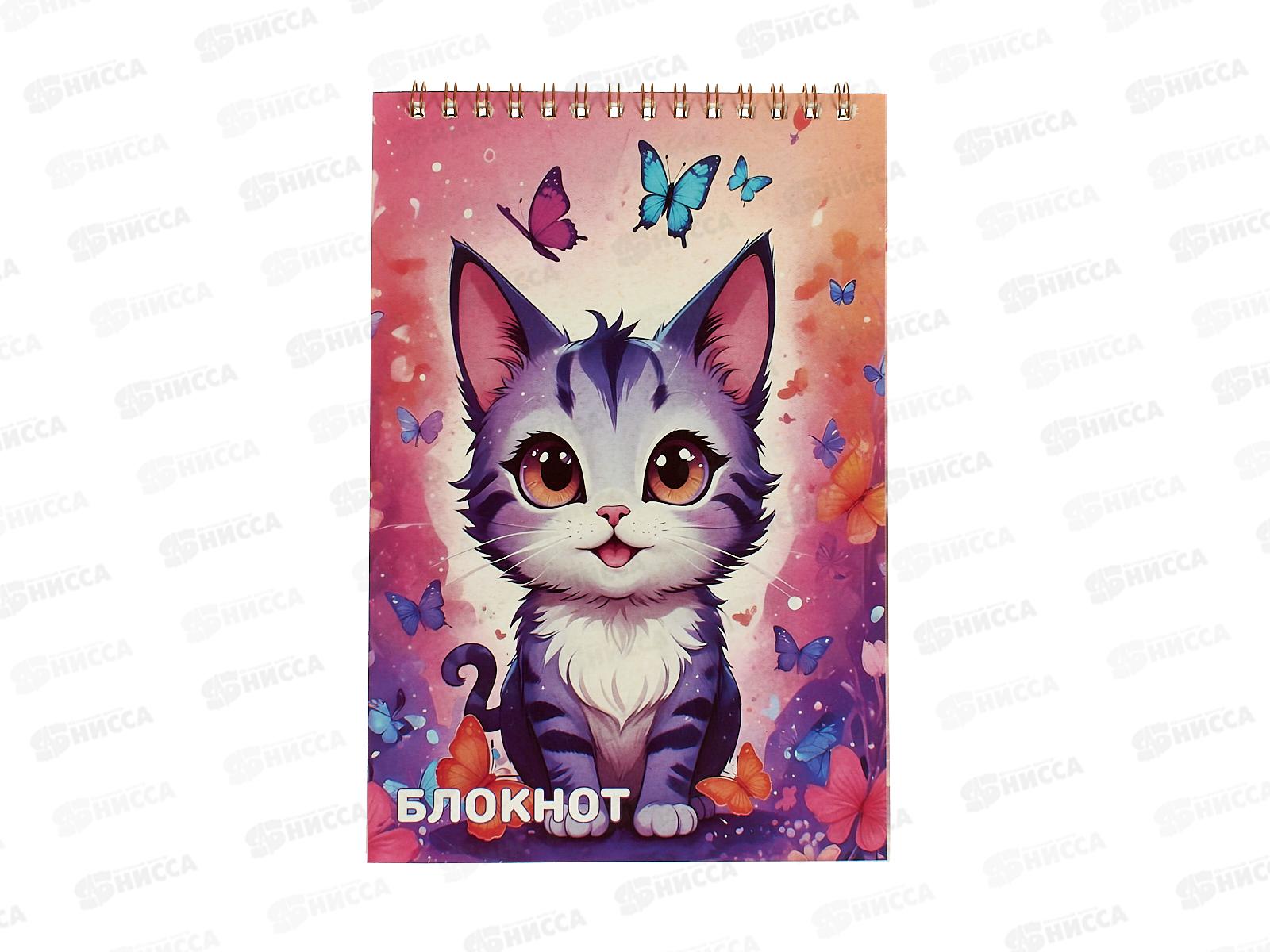 Блокнот 40л MAZARI А5 КОТИКи карт.обл.греб, M-17047 *30