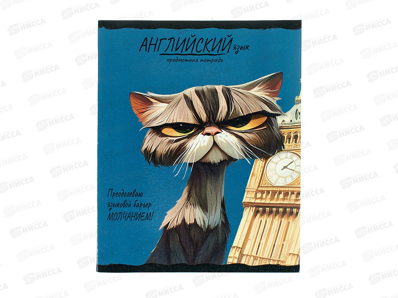 Тетрадь 48л клетка ПП "ПРО ХВОСТ" Английский язык, 48-2460 *10/80