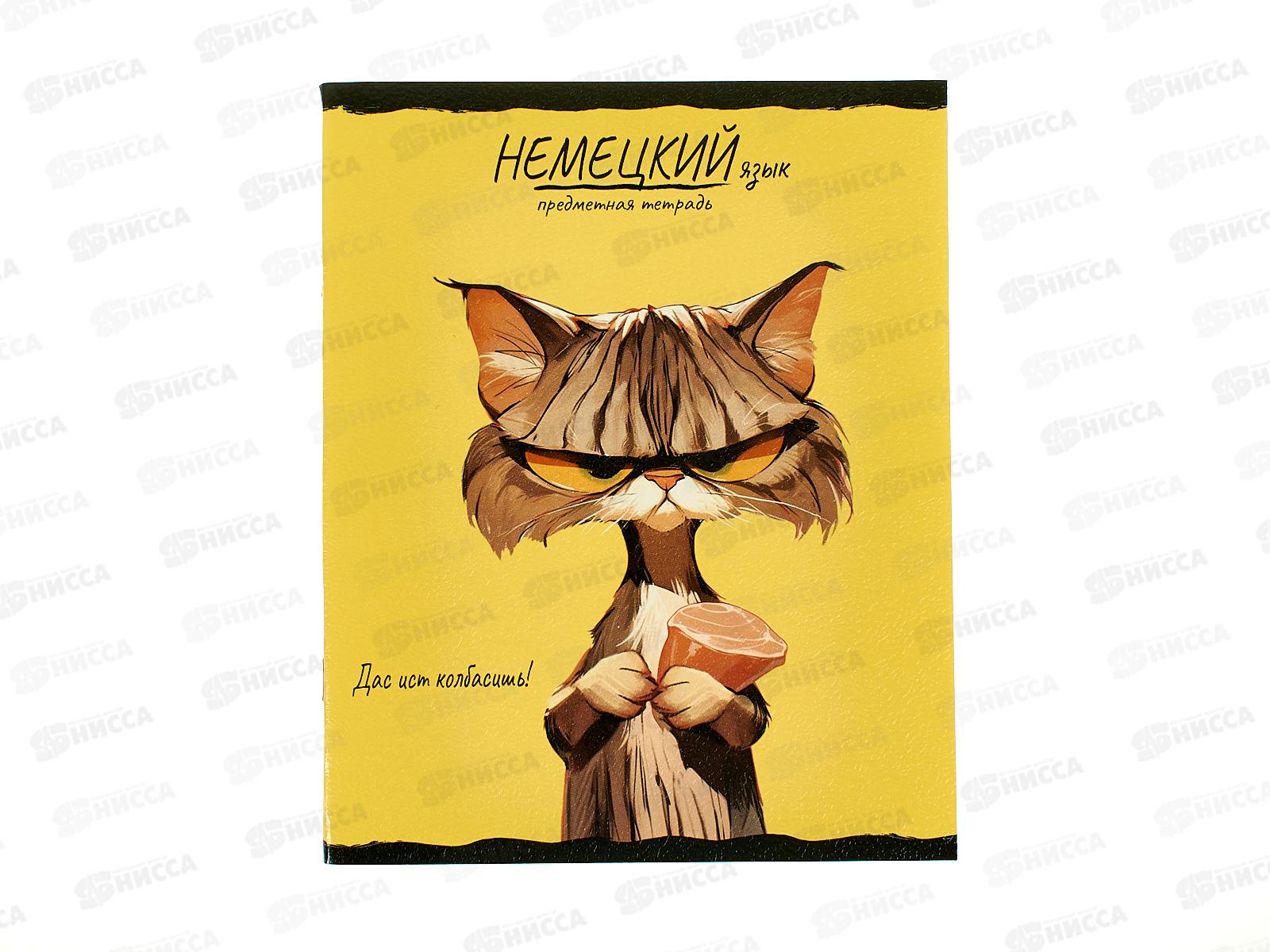 Тетрадь 48л клетка ПП "ПРО ХВОСТ" Немецкий язык, 48-2481 *10/80