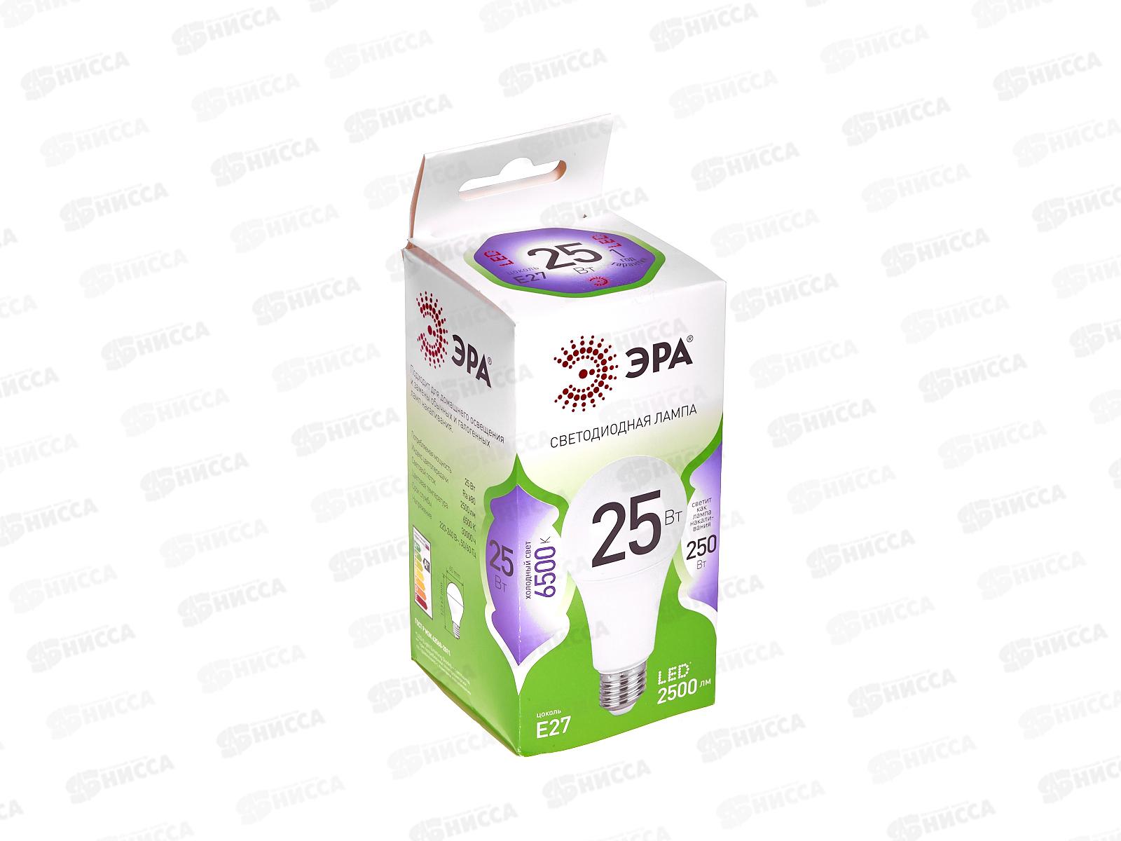 Лампа светодиодная ЭРА GREEN LINE LED 25Вт 6500К, A60-25W-865-E27 *10/100