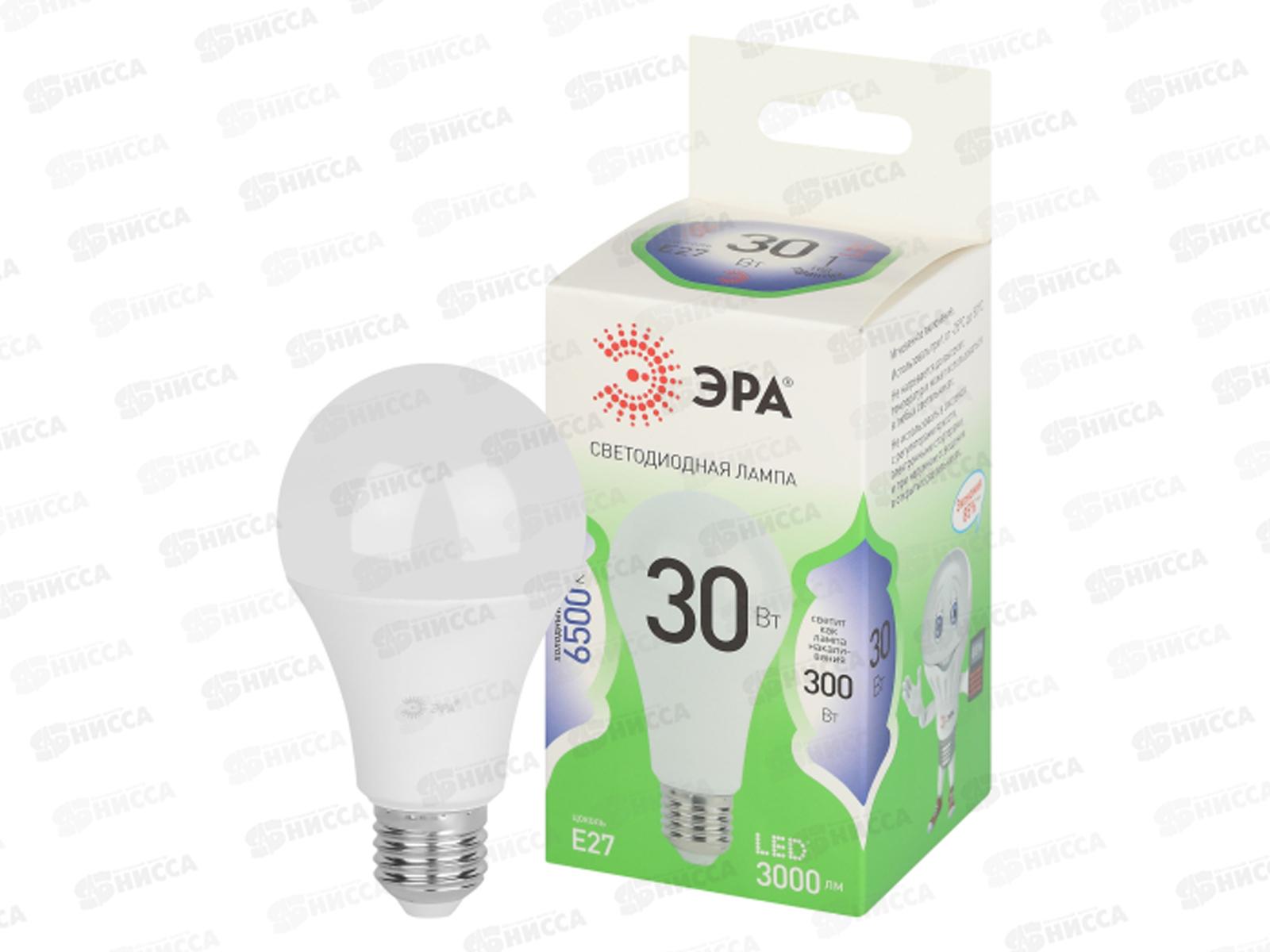 Лампа светодиодная ЭРА GREEN LINE LED 30Вт 6500К, A65-30W-865-E27 *10/100