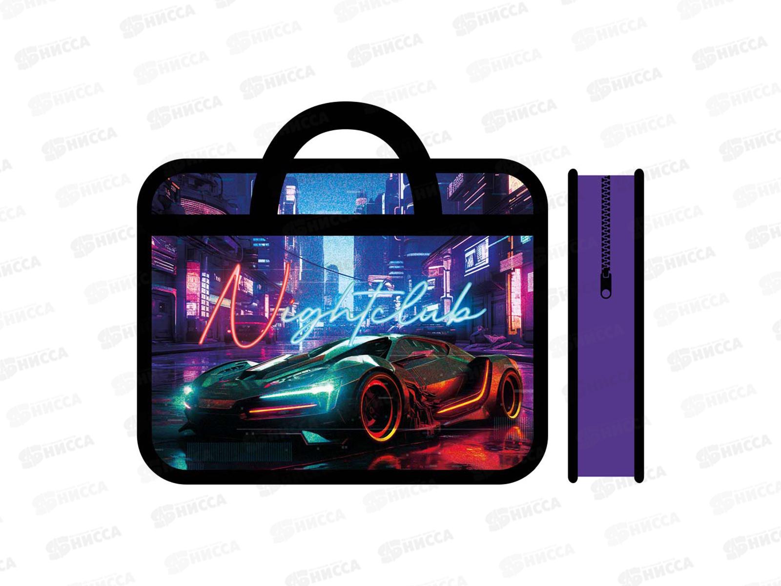 Папка дет. А4 с ручками ПЧЕЛКА Night auto  ПМ-А4-25 *30