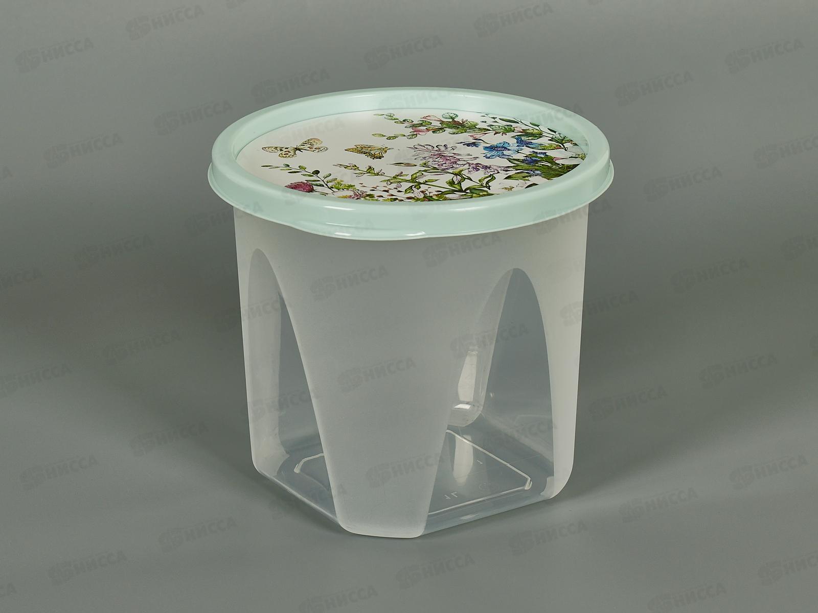 Контейнер 1л &quotЦветущий луг&quot круглый св-зел 223110717/01 *18