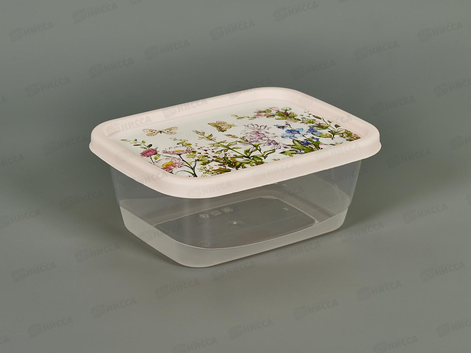 Контейнер 0,5л &quotЦветущий луг&quot прямоуг св-роз 223110807/01 *20