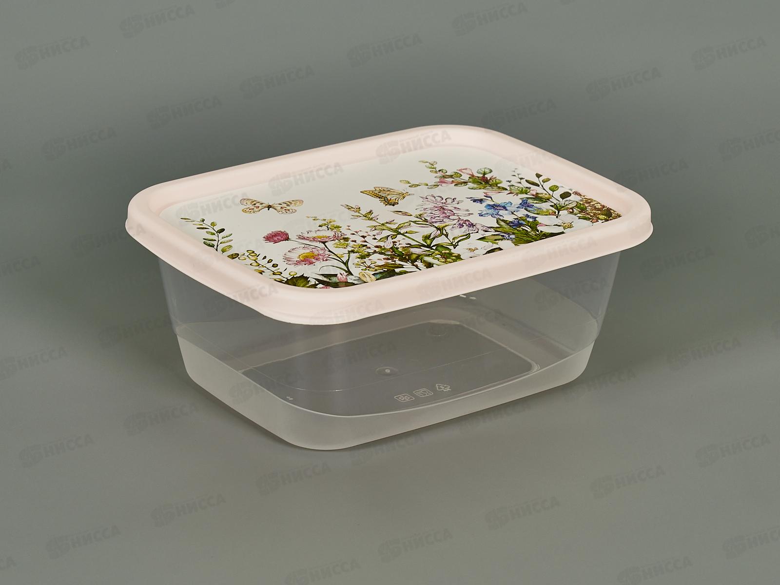 Контейнер 0,85л &quotЦветущий луг&quot прямоуг св-роз 223110907/01 *20