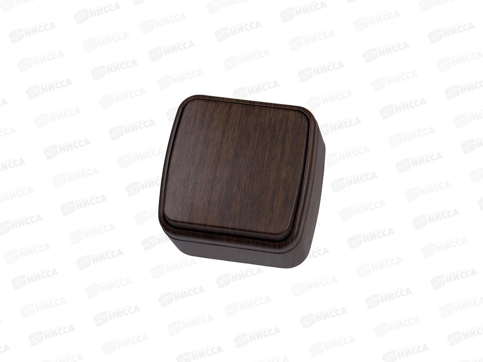 Выключатель 1-клавиша открытой установки IP20 10А, венге &quotДача&quot Народная, 0041 *10/100