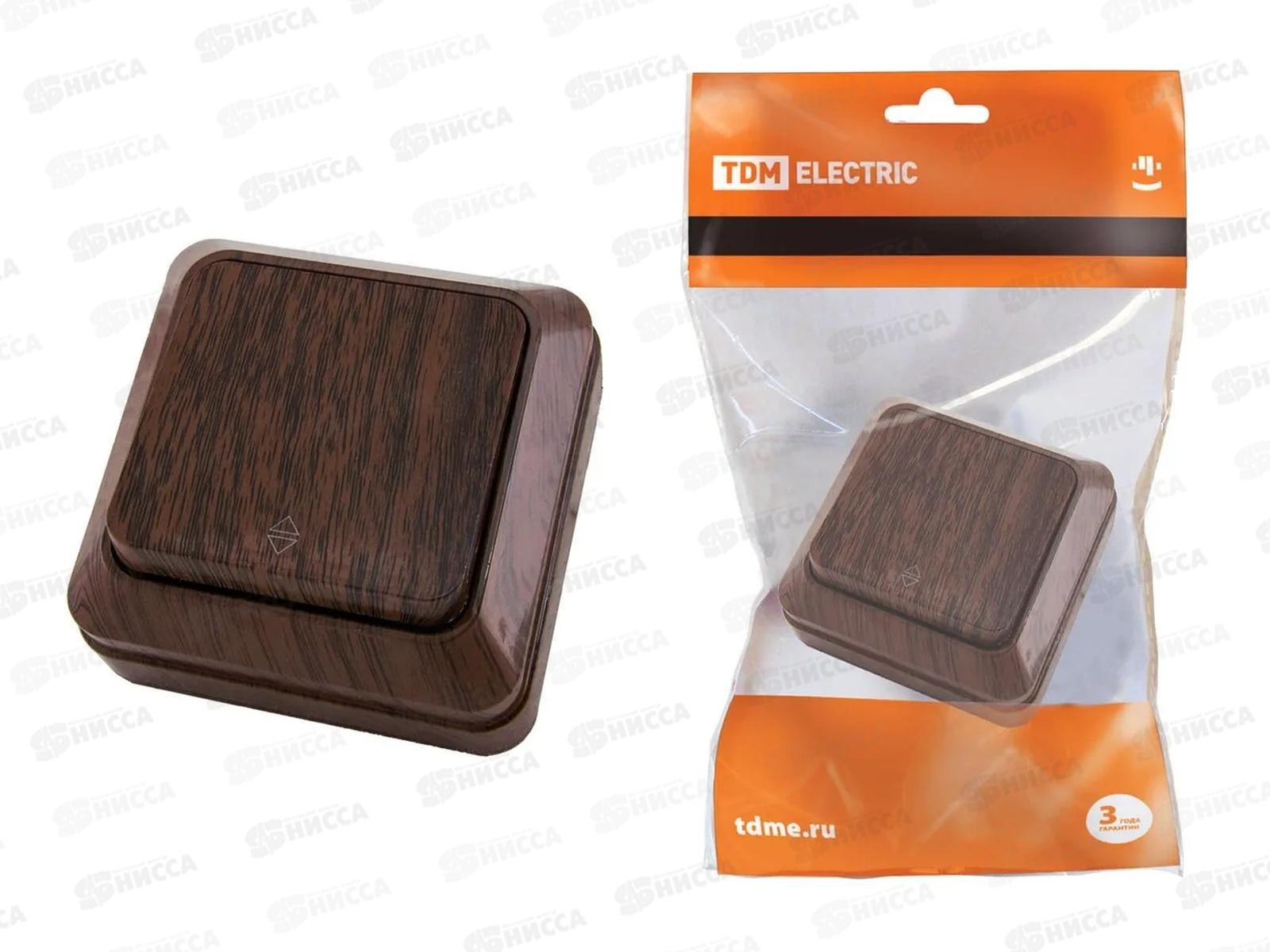 Переключатель на 2 направления 1 клавиша открытой установки IP20 10А, &quotЛадога&quot бук, 0029 *10/200