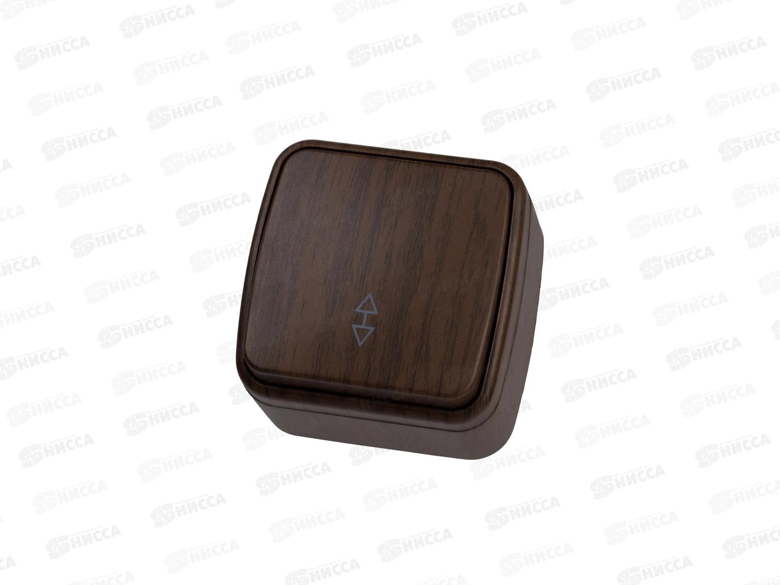 Переключатель на 2 направления 1-клавиша открытой установки IP20 10А, венге &quotДача&quot Народная, 0043 *1