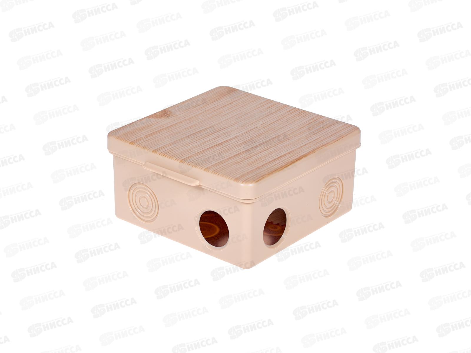 Распаячная коробка ОП 100х100х55мм, крышка, "ЭКО" (сосна),  IP54, 8 входов, 0713 *18