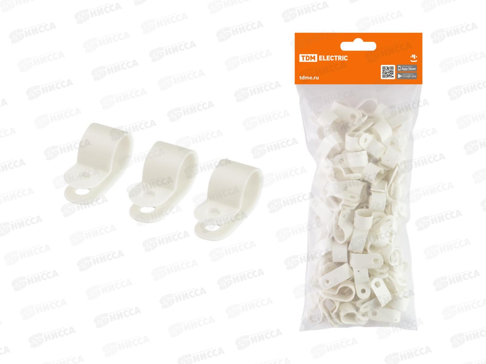 Скоба нейлоновая крепежная СКН-12 белая (100шт) TDM, 0204 *10/60