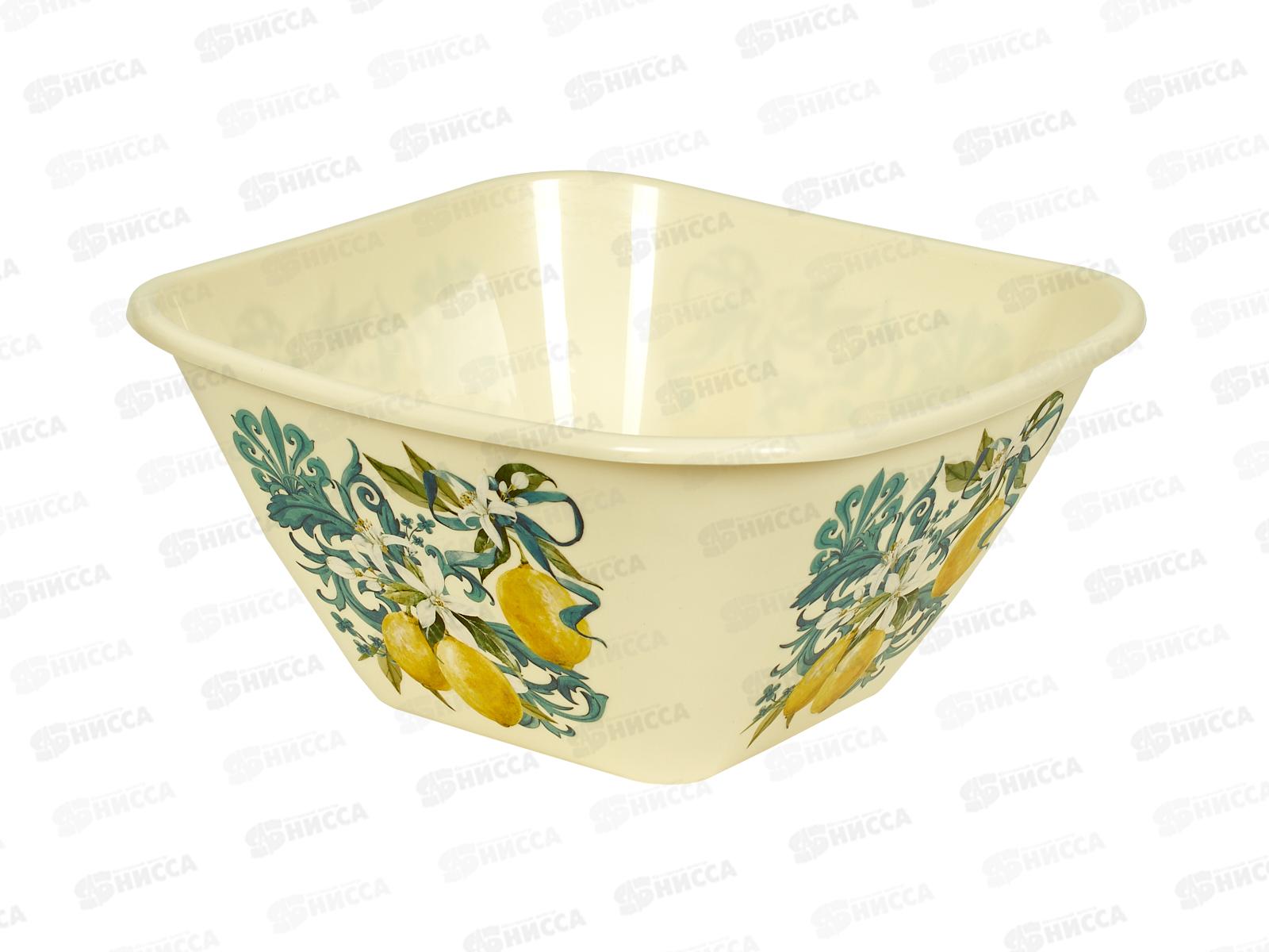 Миска 4л квадратная с декором микс 2  221142590/0107 *8