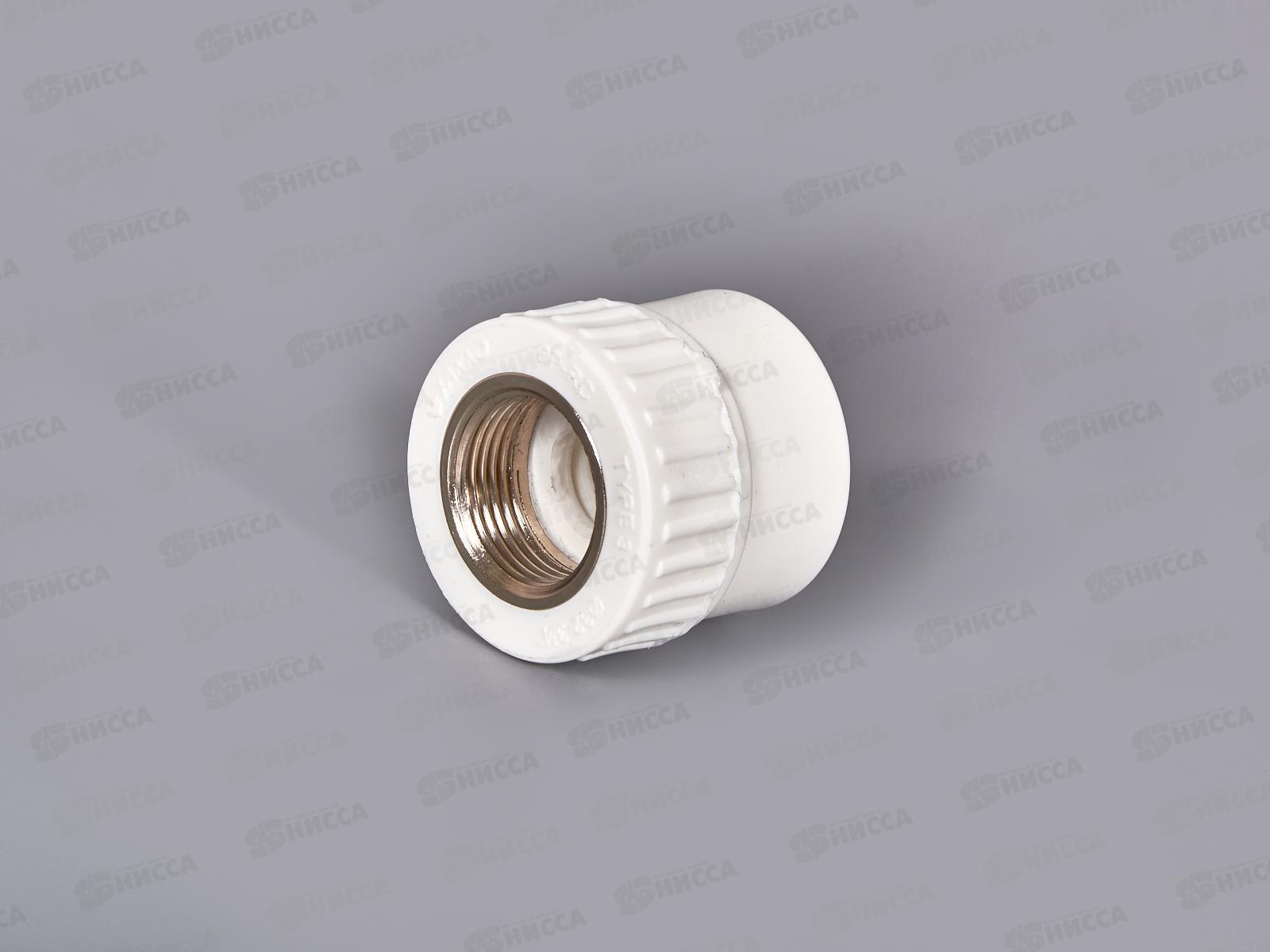 Адаптер PP-R с внутренней резьбой  белый 32x3/4&quot Jakko *10/60