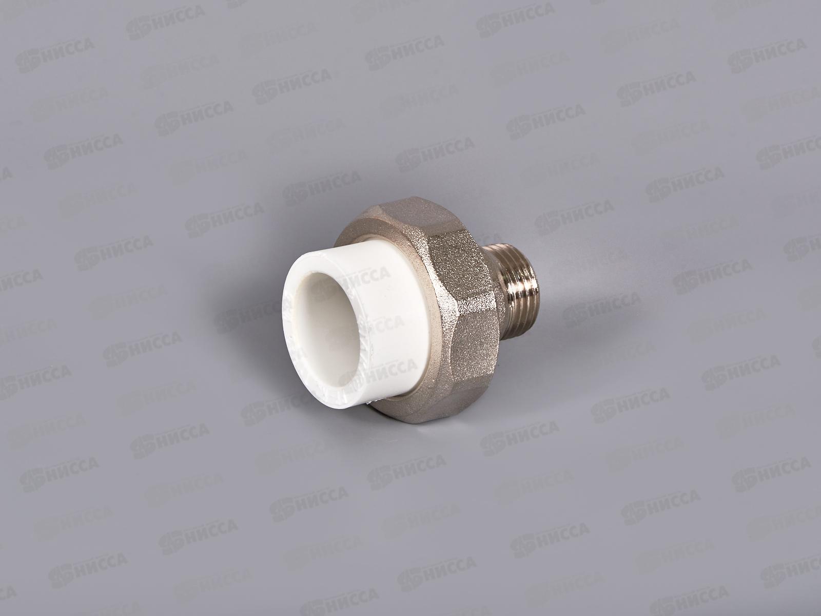 Муфта разъемная PP-R ЭКО 25*1/2&quot нар.резьба, белый, Jakko *30/150