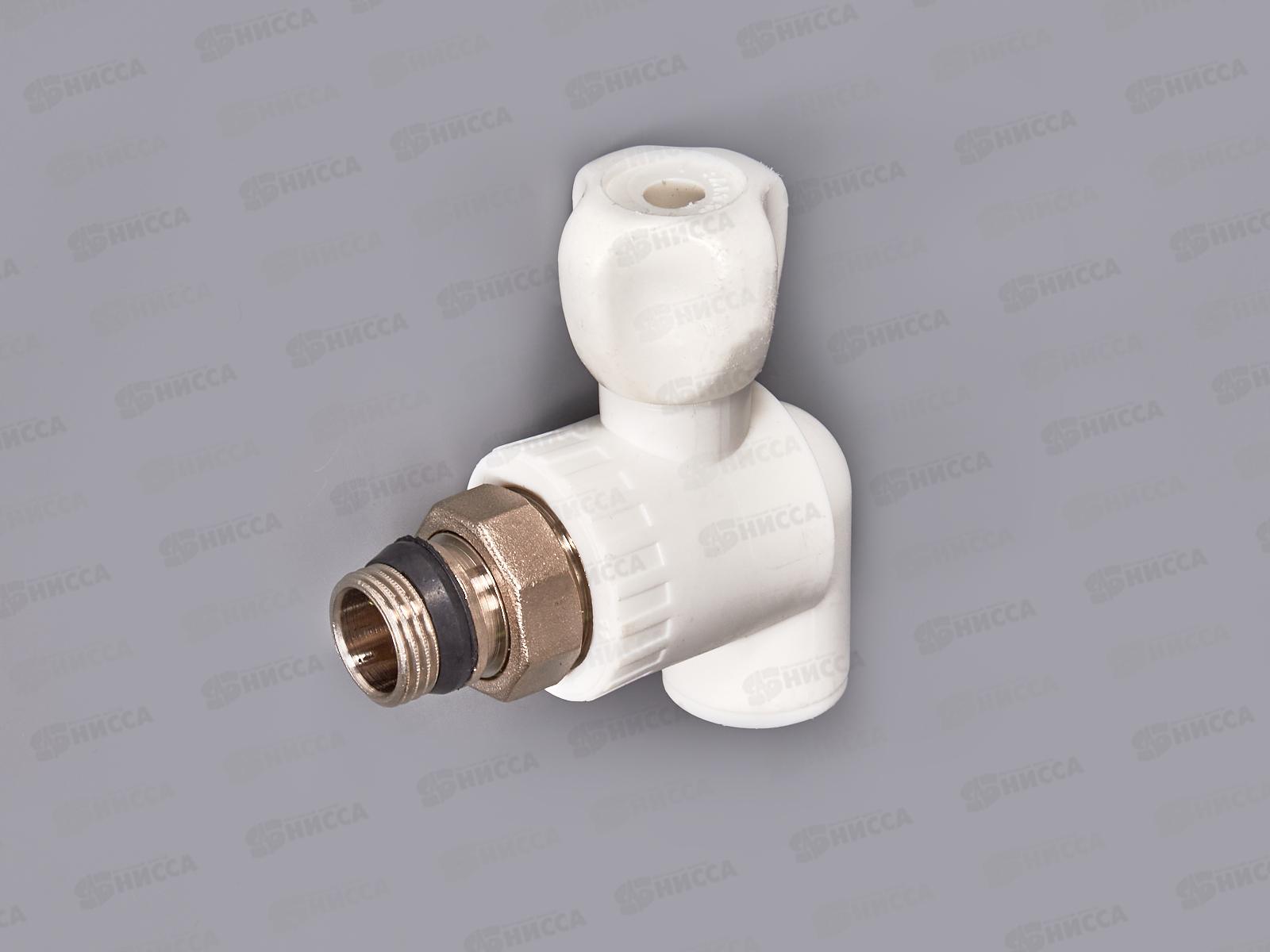 Клапан радиатора угловой (шаровый) PP-R 20x1/2&quot белый, Jakko *20/100