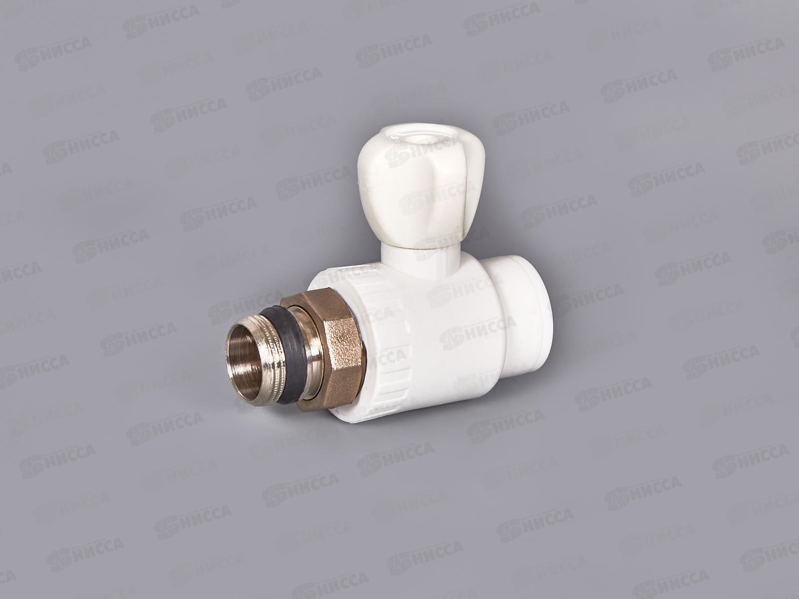 Клапан радиатора прямой (шаровый) PP-R 25x3/4&quot белый, Jakko *15/60