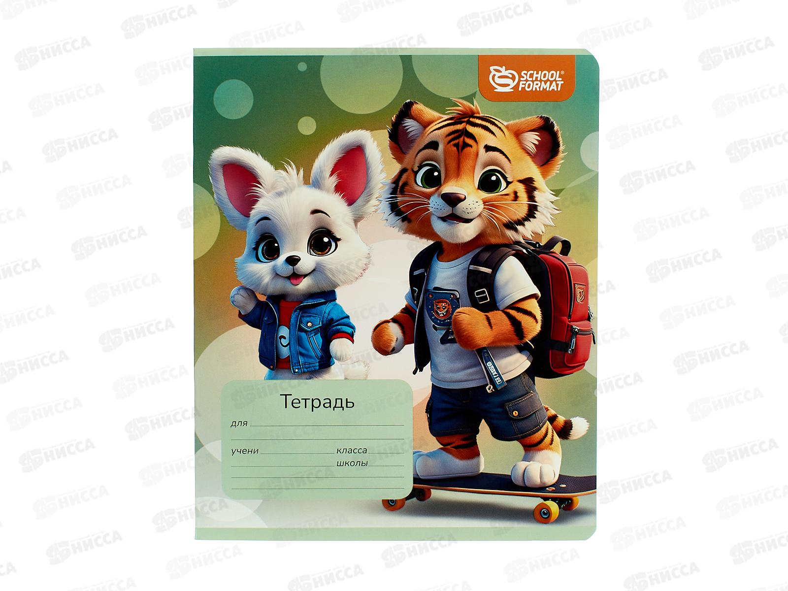 Тетрадь 12л кл. schoolФОРМАТ Яркие зверята, ТШК12-ЯЗВ  *20/240