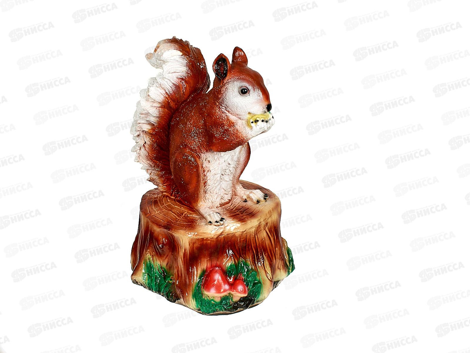 Фигура садовая из гипса &quotБелка на пне большая&quot (520*330мм) арт.293