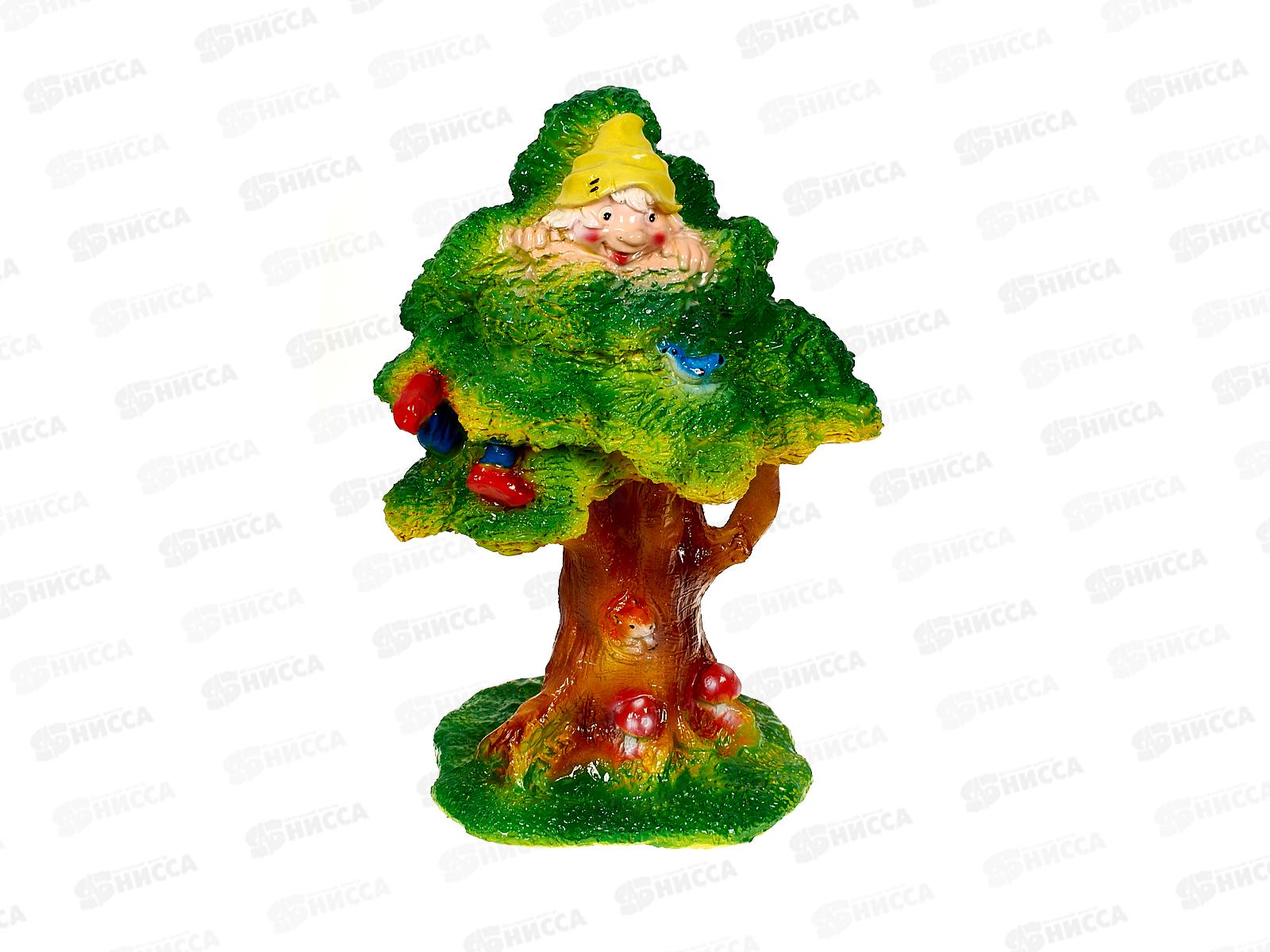 Фигура садовая из гипса &quotГном на дереве&quot (290*230мм) арт.426