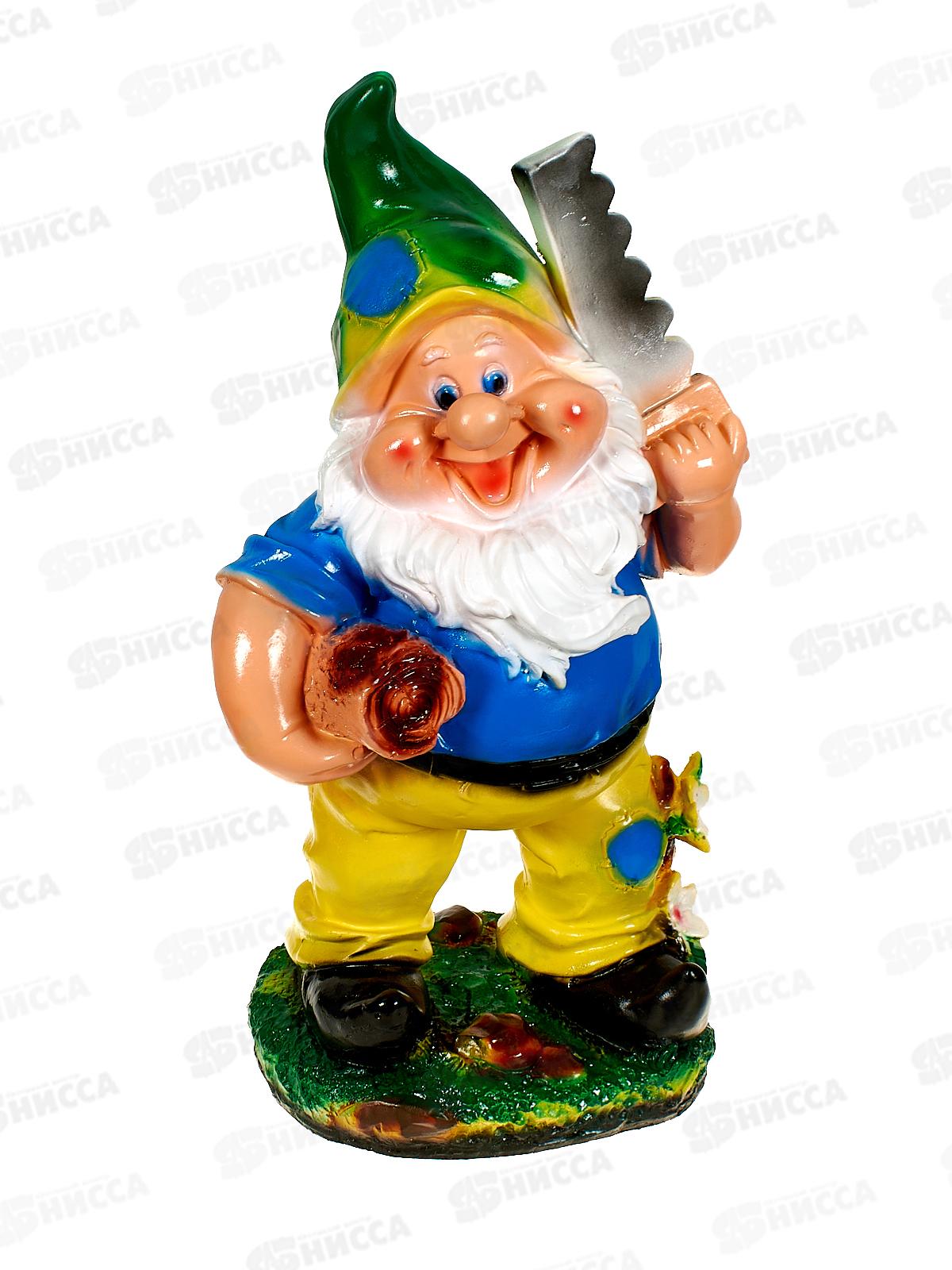 Фигура садовая из гипса &quotГном с пилой&quot (470*250мм) арт.227