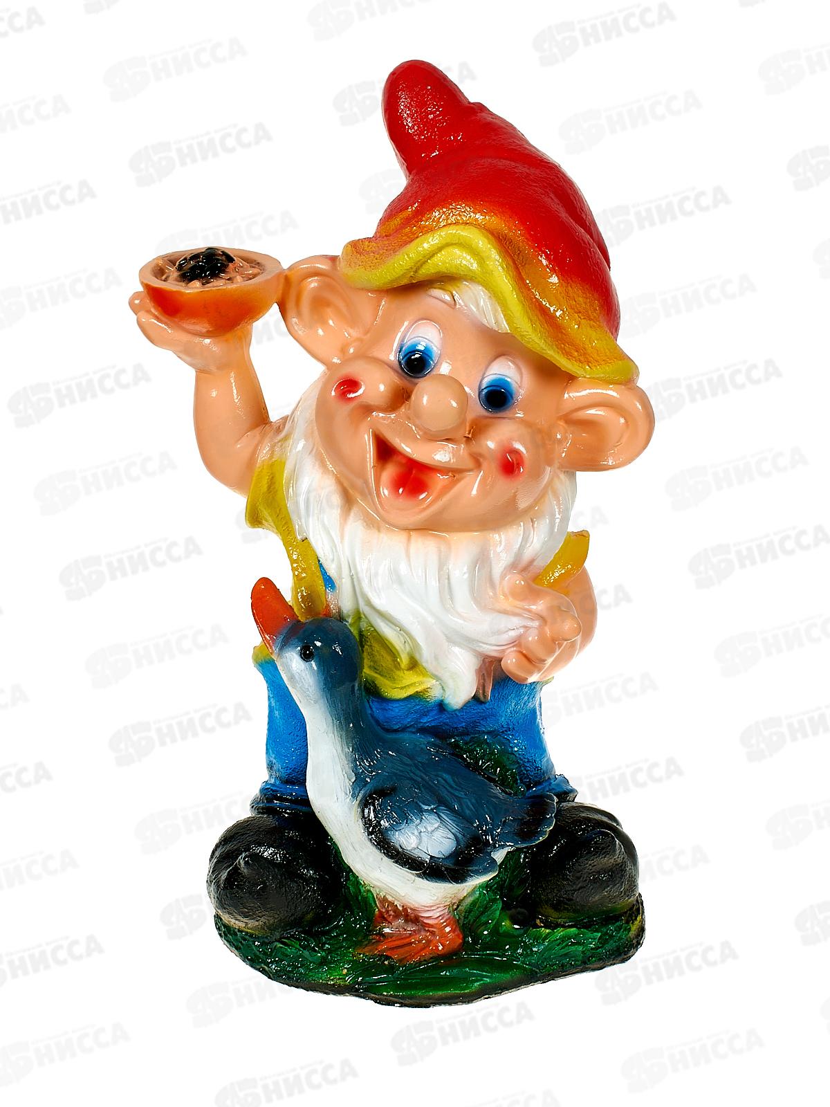 Фигура садовая из гипса &quotГном с уточкой&quot (400*260мм) арт.428