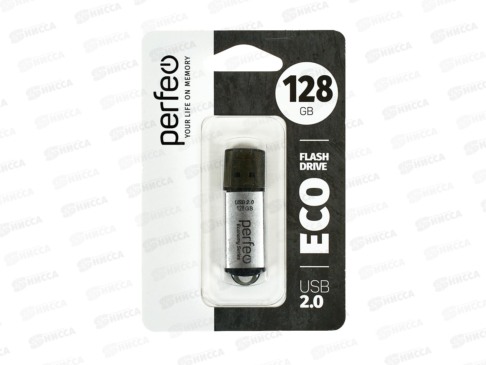 Флеш-карта Perfeo USB128GB E01 Silver economy series, PF-E01S128ES