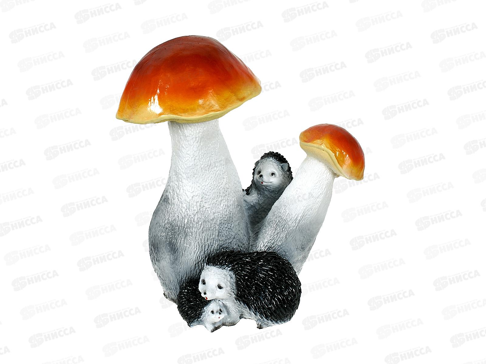 Фигура садовая из гипса &quotЁжики с подосиновиками&quot (470*450мм) арт.439