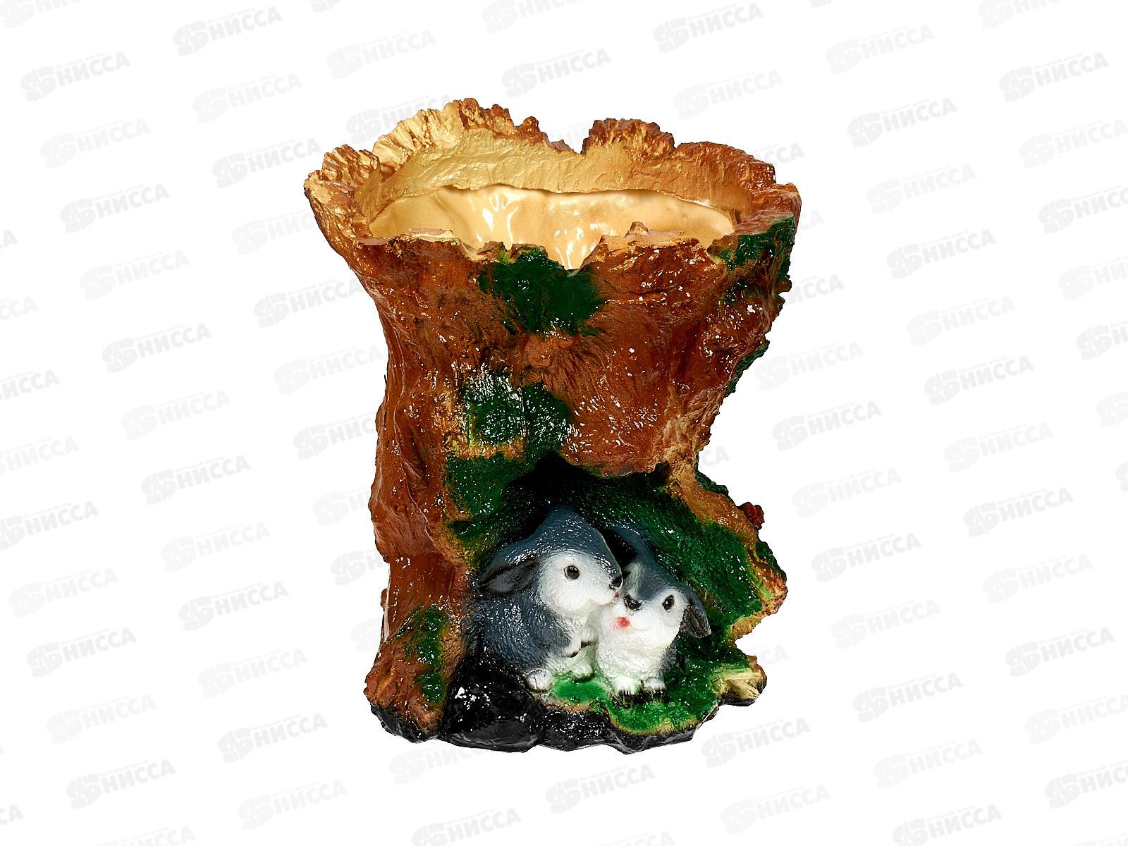 Кашпо &quotДва Зайца в пеньке&quot (280*270мм) арт.66