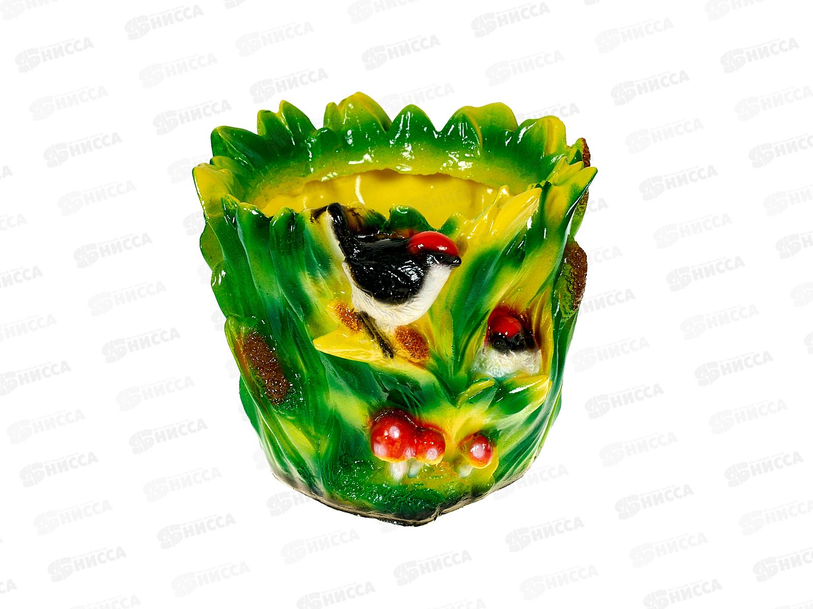 Кашпо "Камыш с птицами" (140*180мм) арт.154