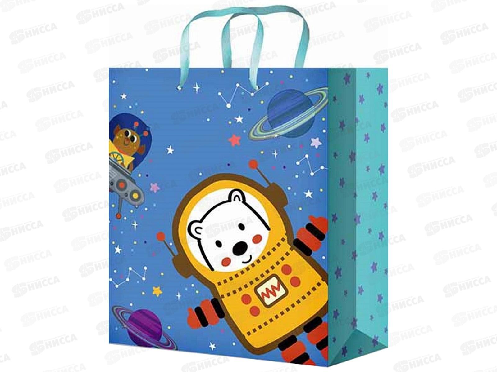 Пакет подарочный MI 22х31х10см Медвежонок в космосе, ППК-4435  *12