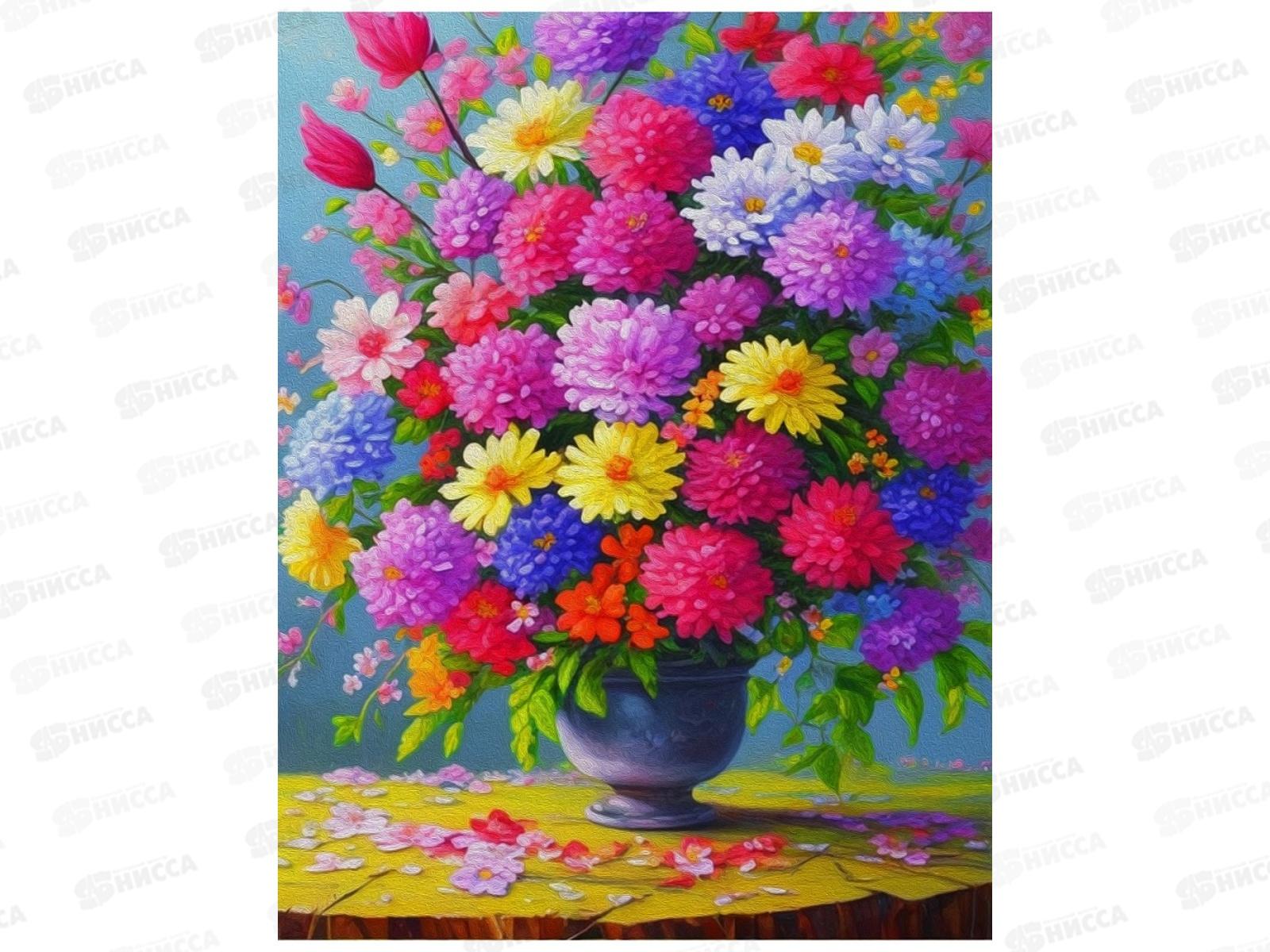 Алмаз. мозаика (класс.) 30х40см Яркий летний букет, НД-8588 с подр.