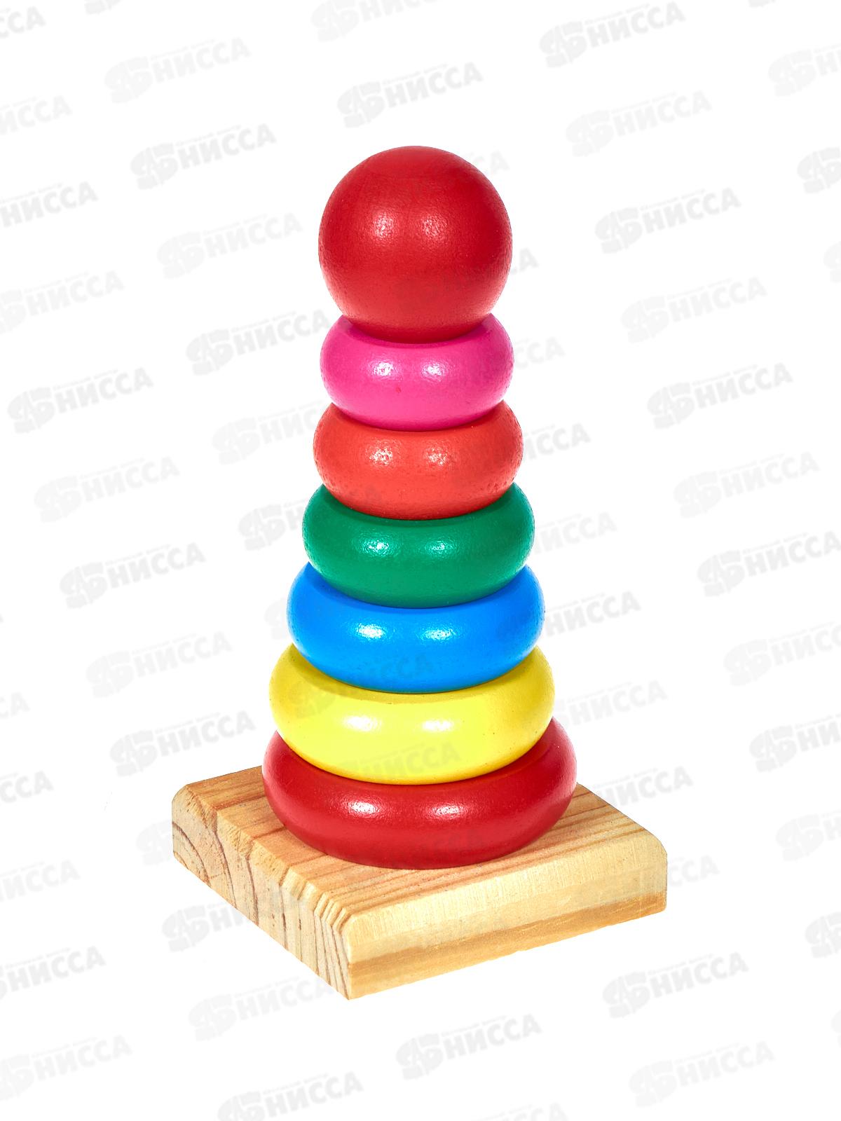 Деревянная игрушка. Пирамидка средняя (6,2х13,5см), ИД-8987