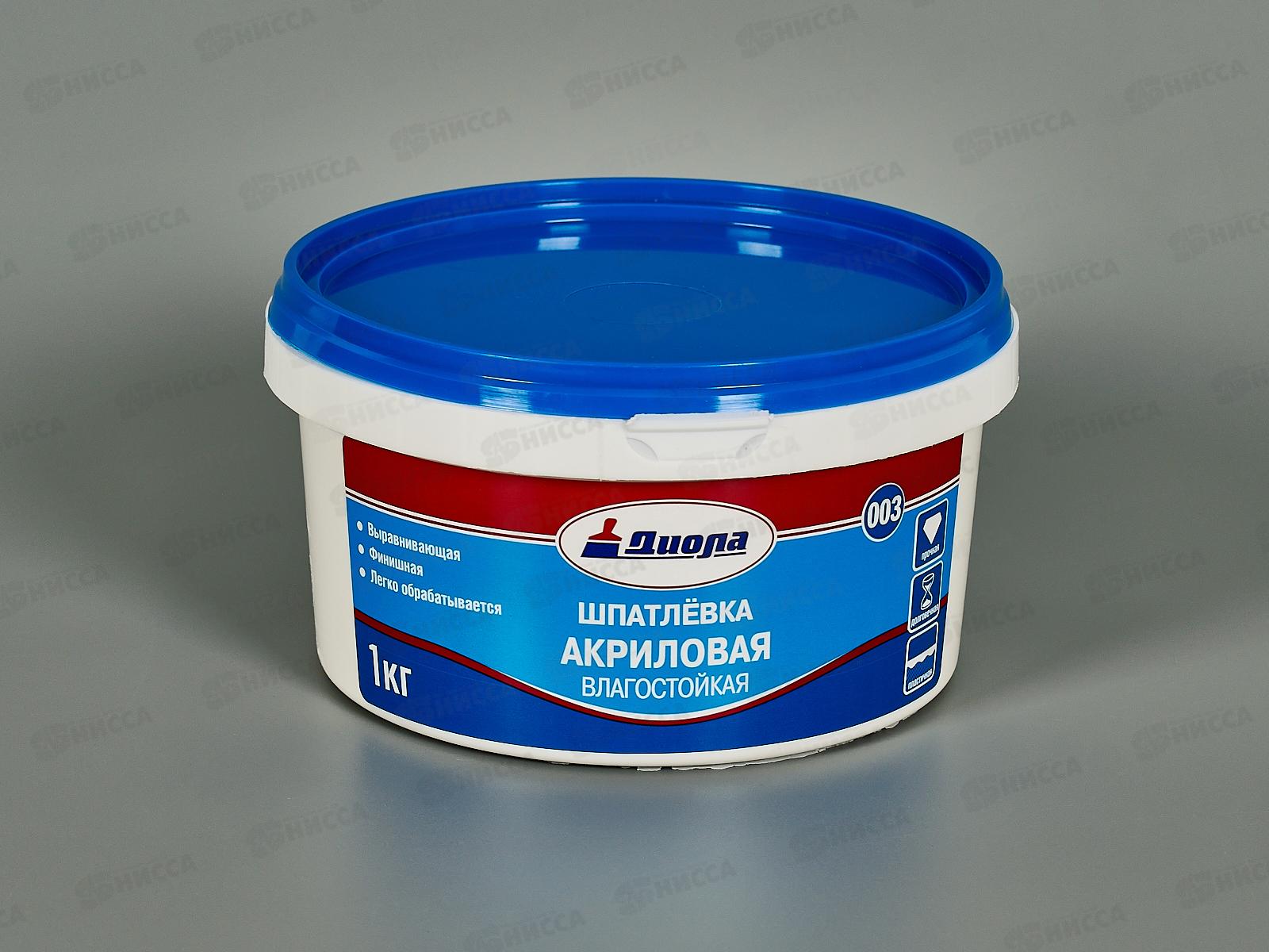 Шпатлевка акриловая влагостойкая интерьерная Д-003 1,0кг */12