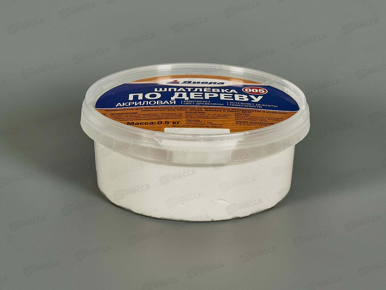 Шпатлевка по дереву акриловая белая Д-005 0,5кг *1/6