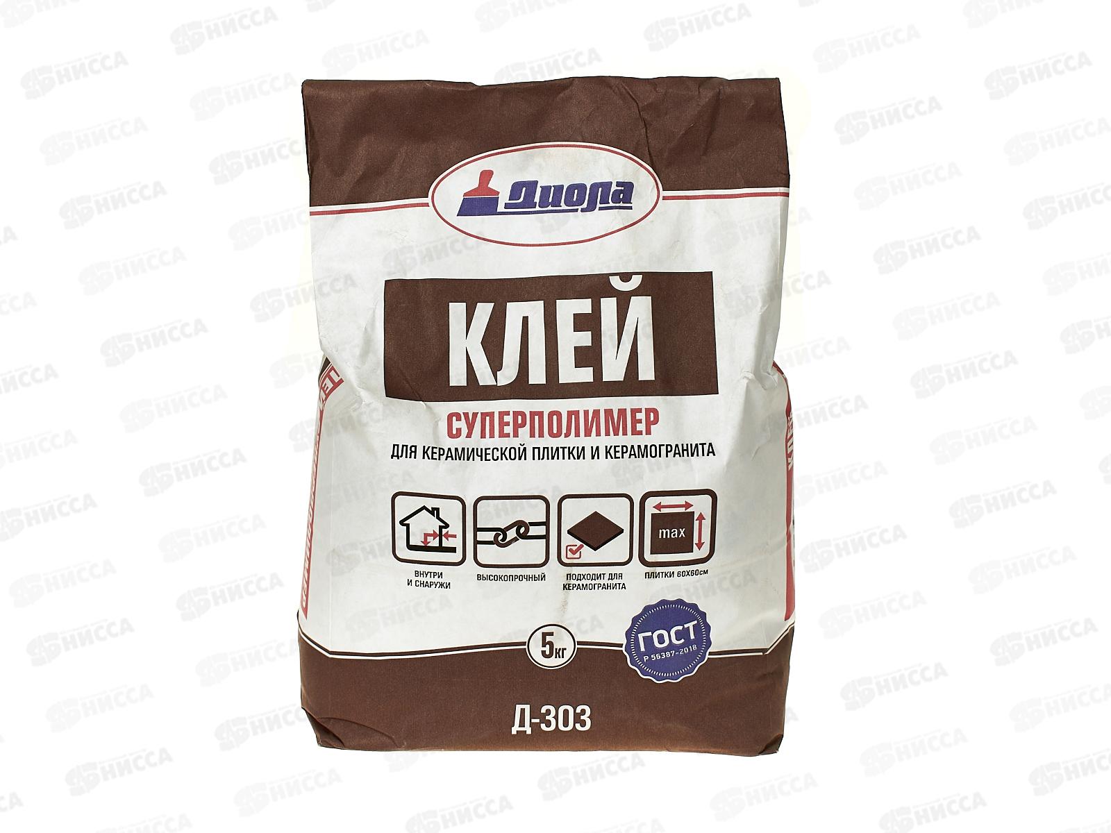 Клей для керамической плитки усиленный Д-303 Суперполимер 5,0кг