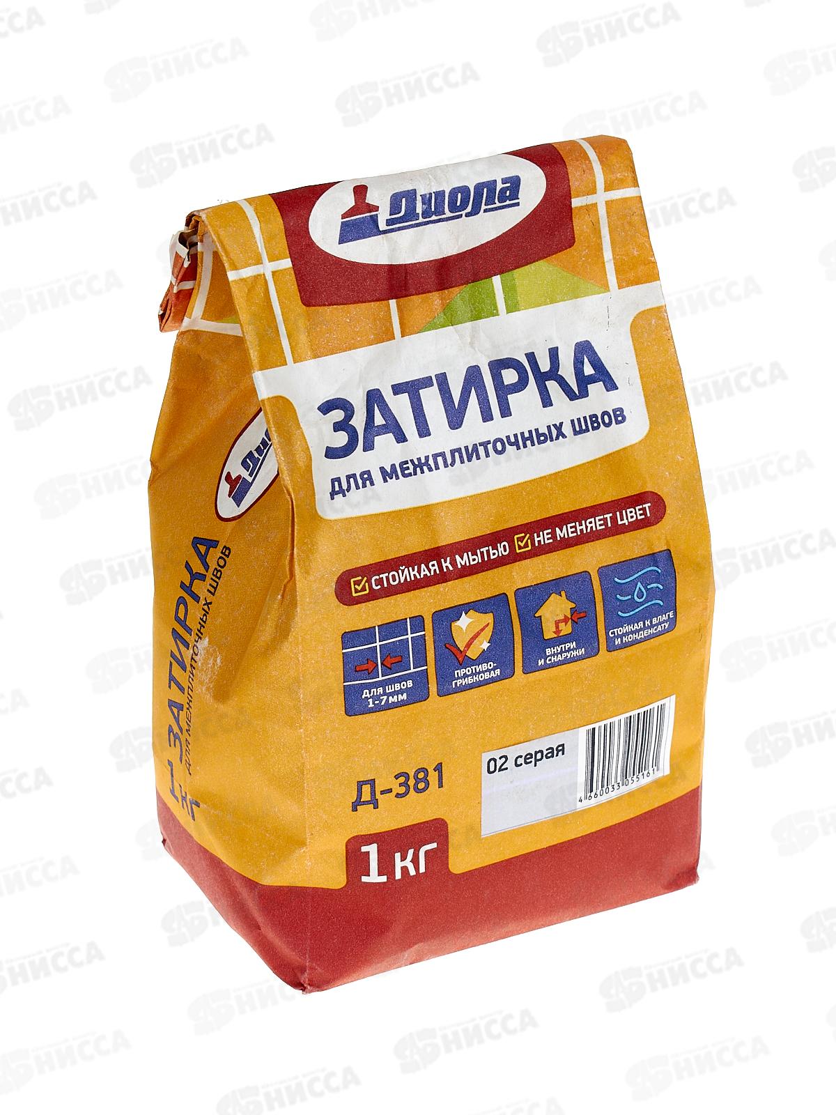 Затирка для межплиточных швов Д-381 серая 1,0кг *1/20