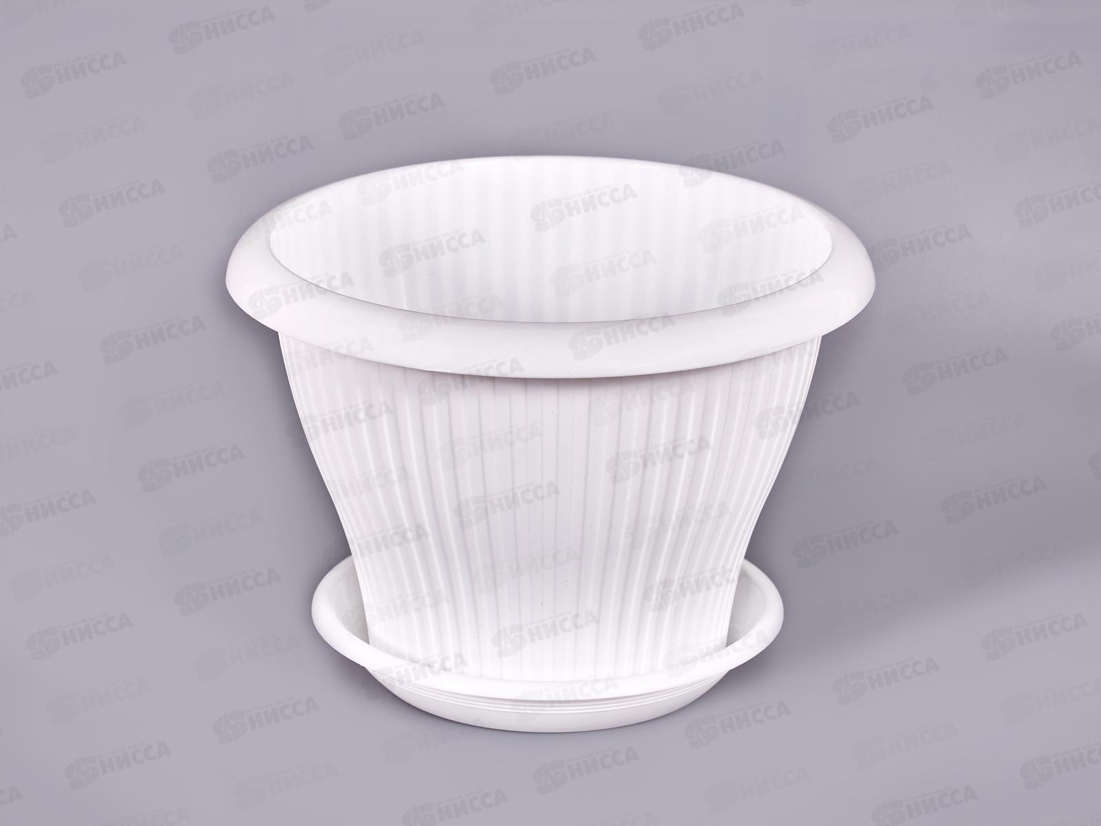 Горшок для цветов Гамма ПЛЮС 2л D19 Белый с поддоном  *28