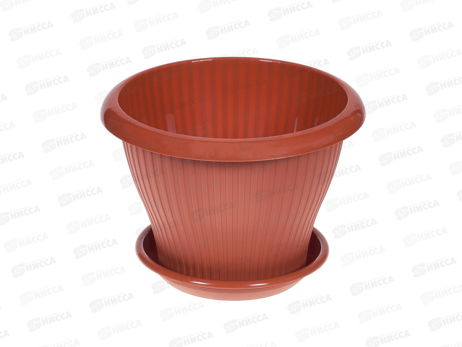 Горшок для цветов Гамма ПЛЮС 2л D19 терракот с поддоном  *28