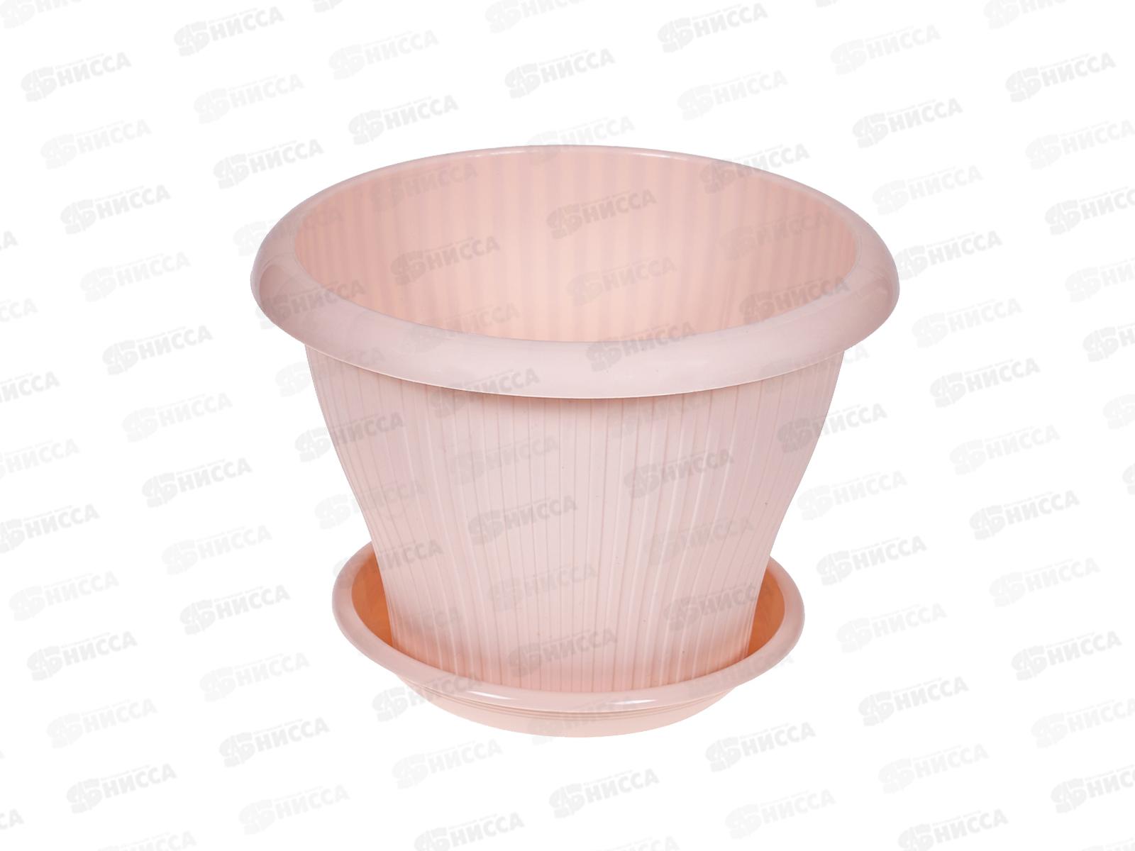 Горшок для цветов Гамма ПЛЮС 2л D19 Пудра с поддоном  *28