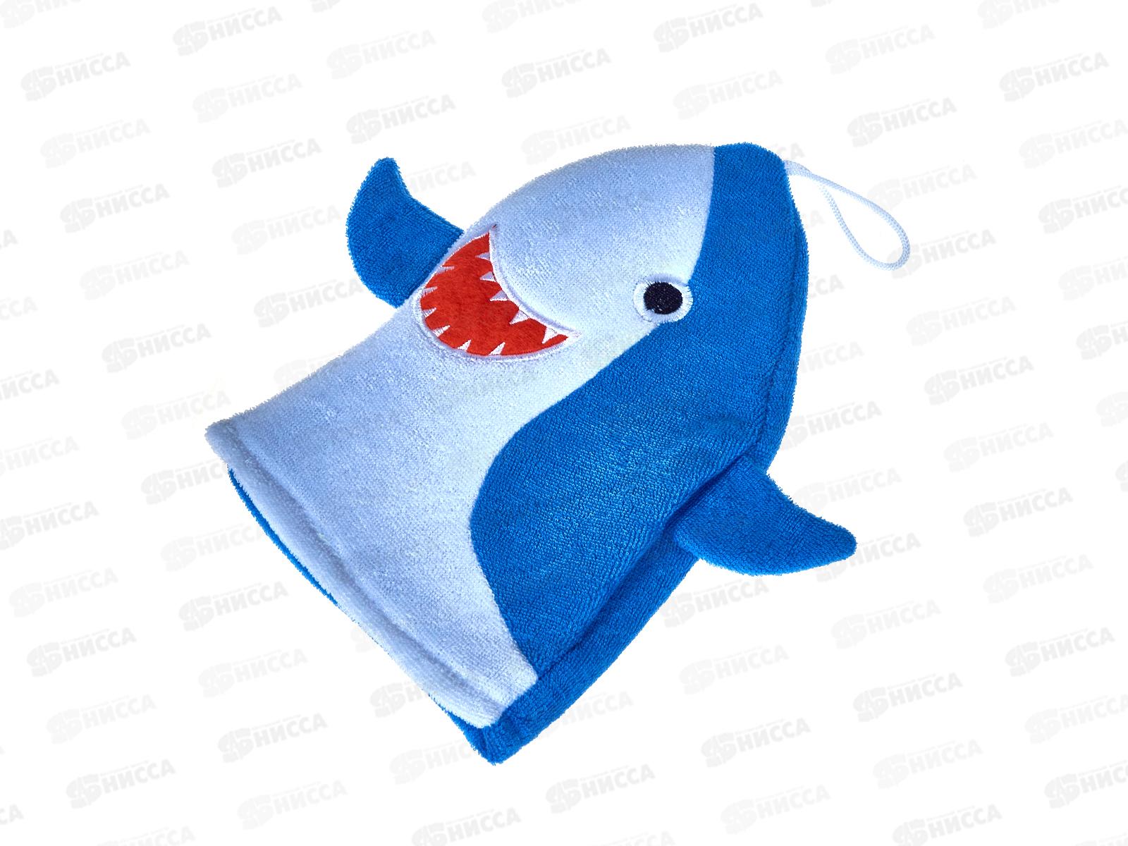 Мочалка-варежка детская Акула