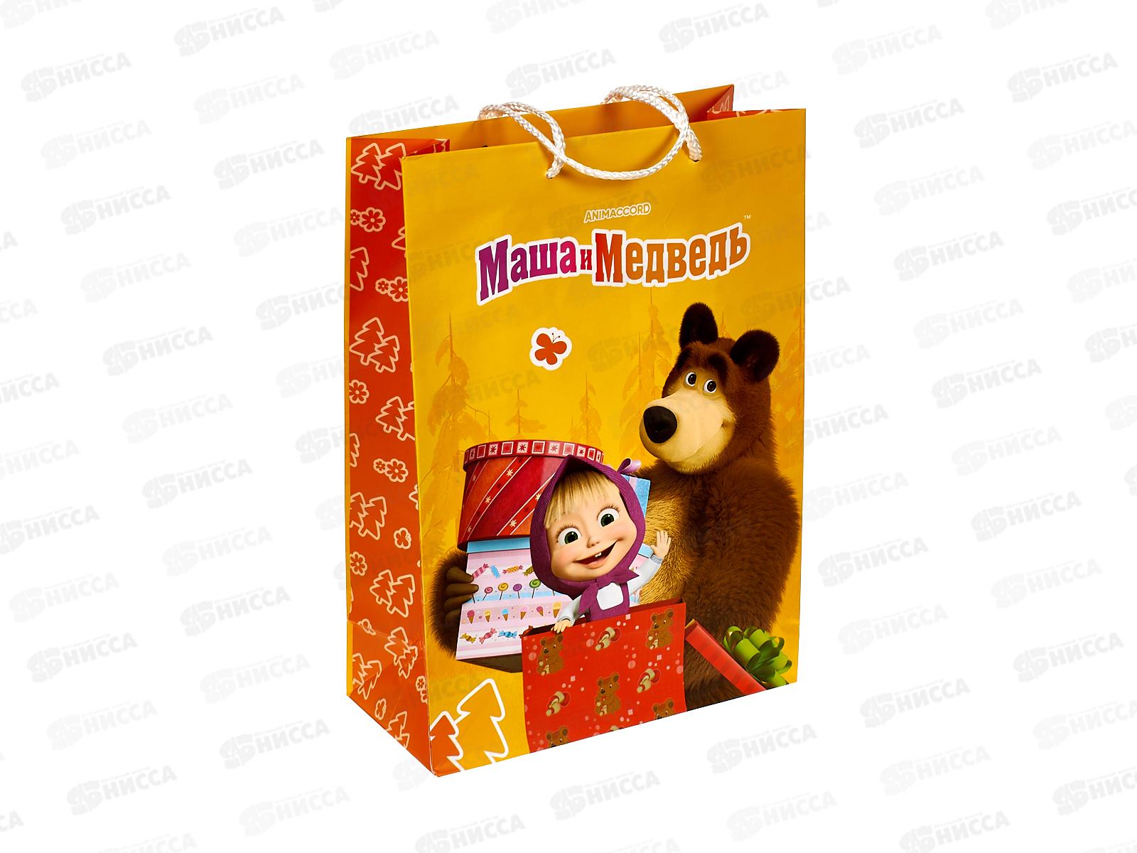 Пакет подарочный 22х31х10см ml Матовый Маша и Медведь PML-123140-МB, 393081*12
