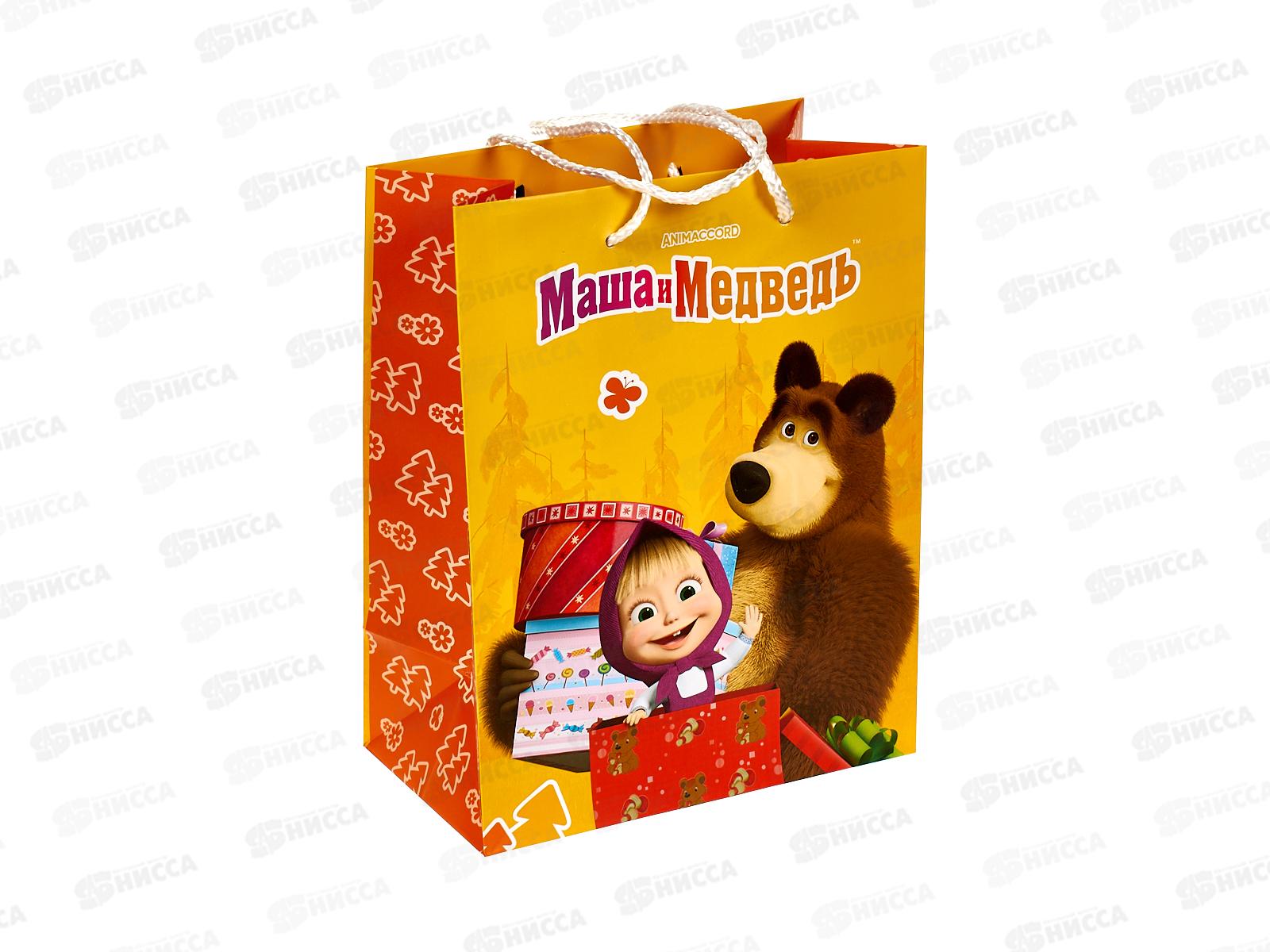 Пакет подарочный 18х23х10см m Матовый Маша и Медведь, PM-123139-МB, 393080*12