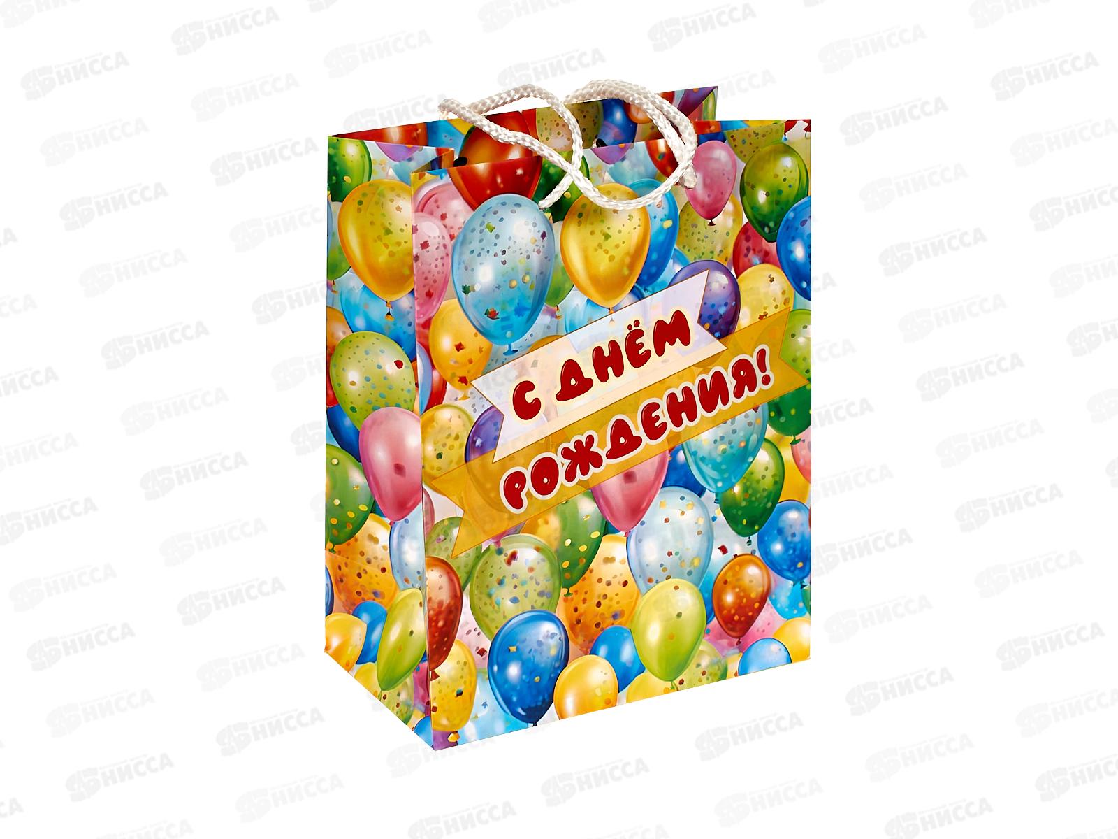 Пакет подарочный 18х23х10см m Матовый Шары, PM-123171-BNL *12