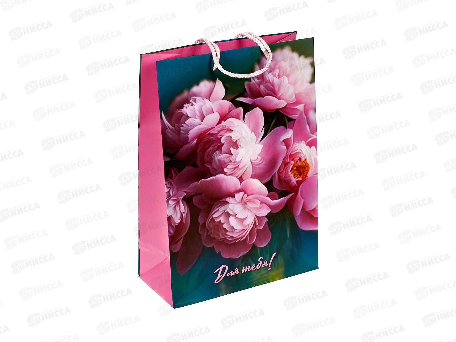 Пакет подарочный 22х31х10см ml Матовый Цветы PML-123022-FW6  *12