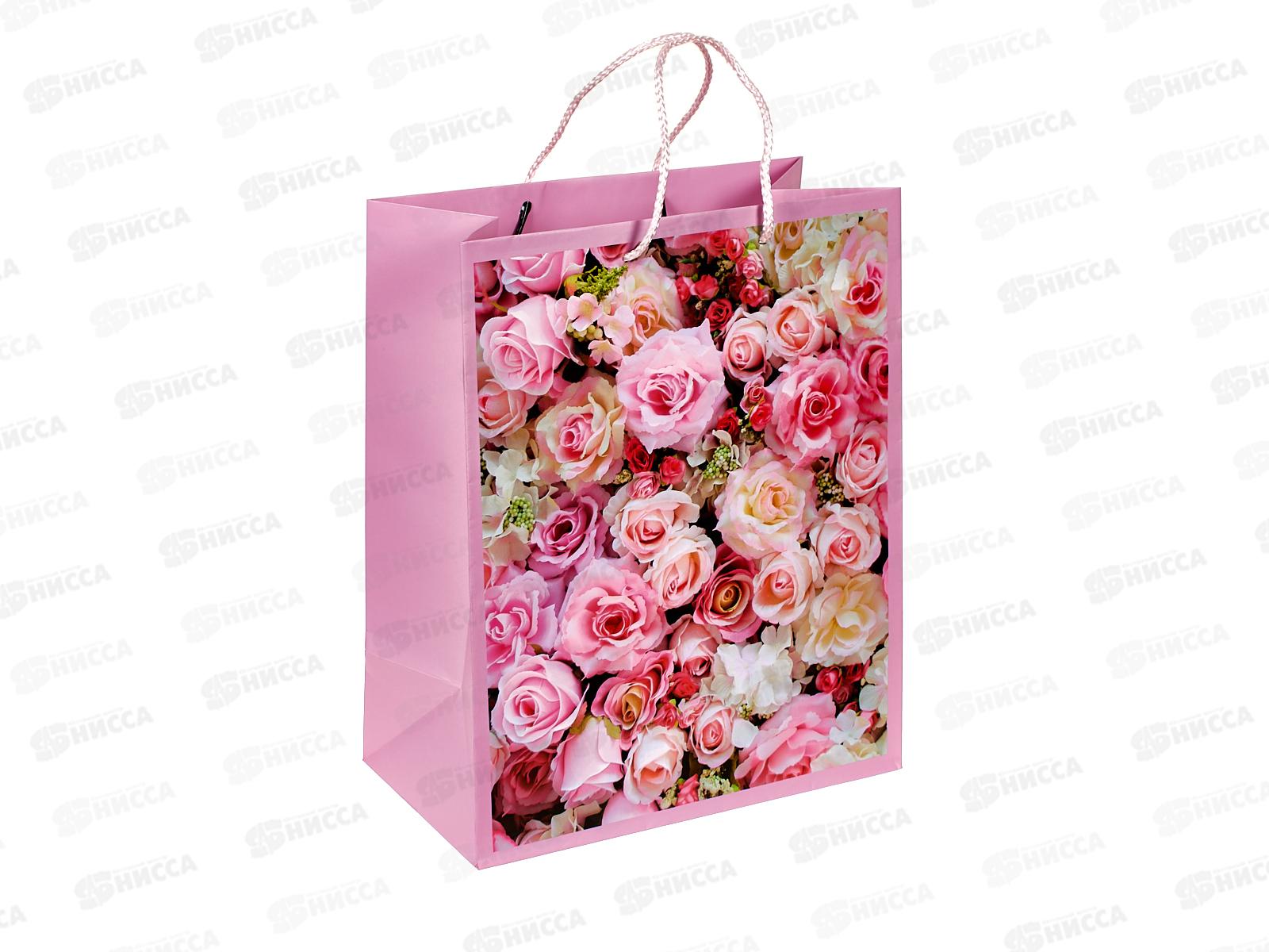 Пакет подарочный 26х32х14см l Матовый Цветы, PL-122762-FW5 *12