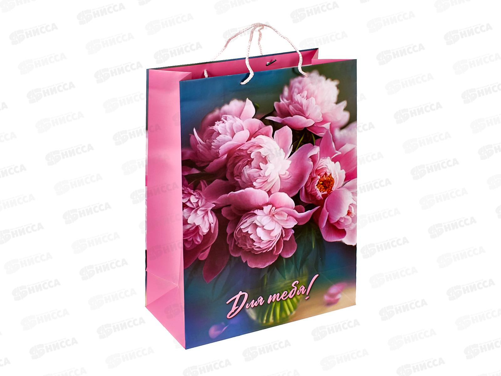 Пакет подарочный 33х45х15см Матовый xl Цветы, PXL-123024-FW6  *12